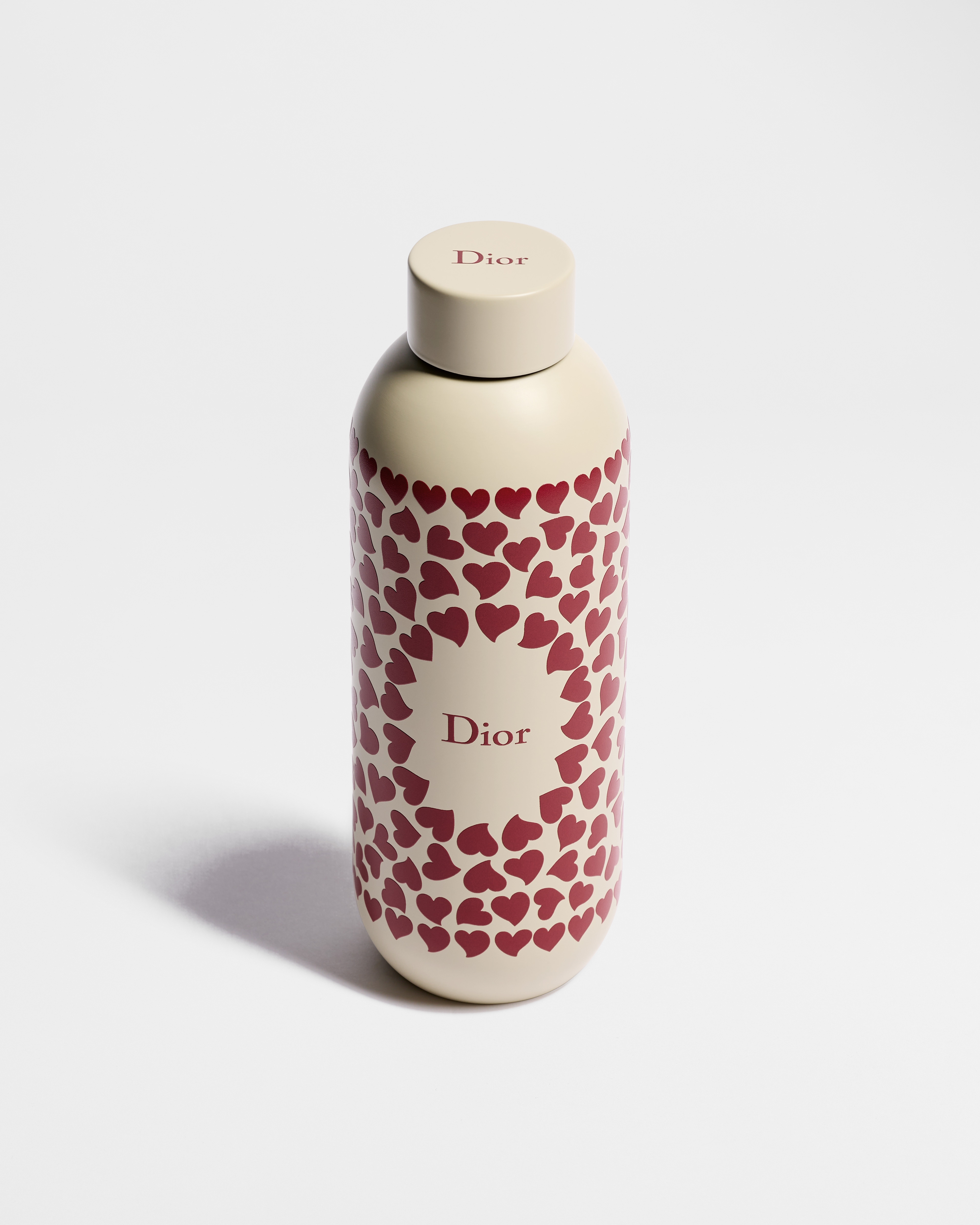 水瓶 米白色不锈钢红色 Dior Heart 图案 E06