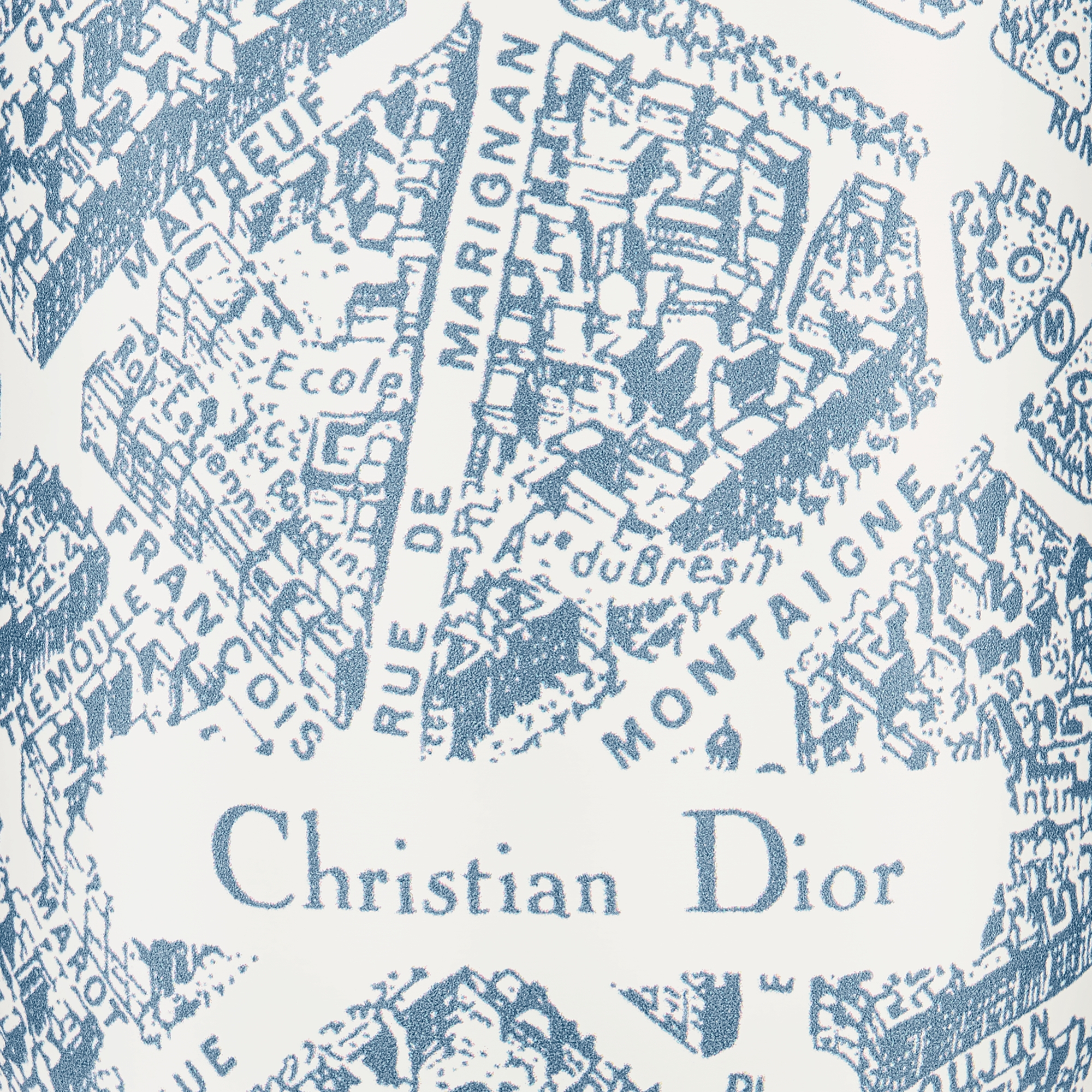 Waterfles Wit en blauw Plan de Paris-motief op roestvrij staal E09