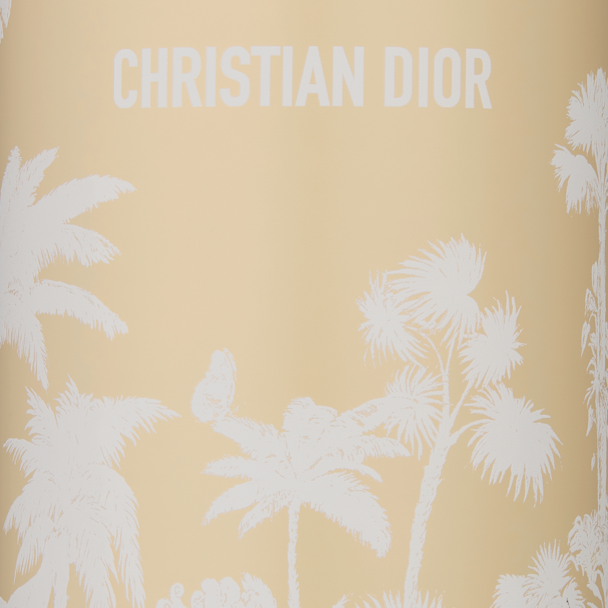 Water Bottle Beige and White Toile de Jouy Palms Stainless Steel E09