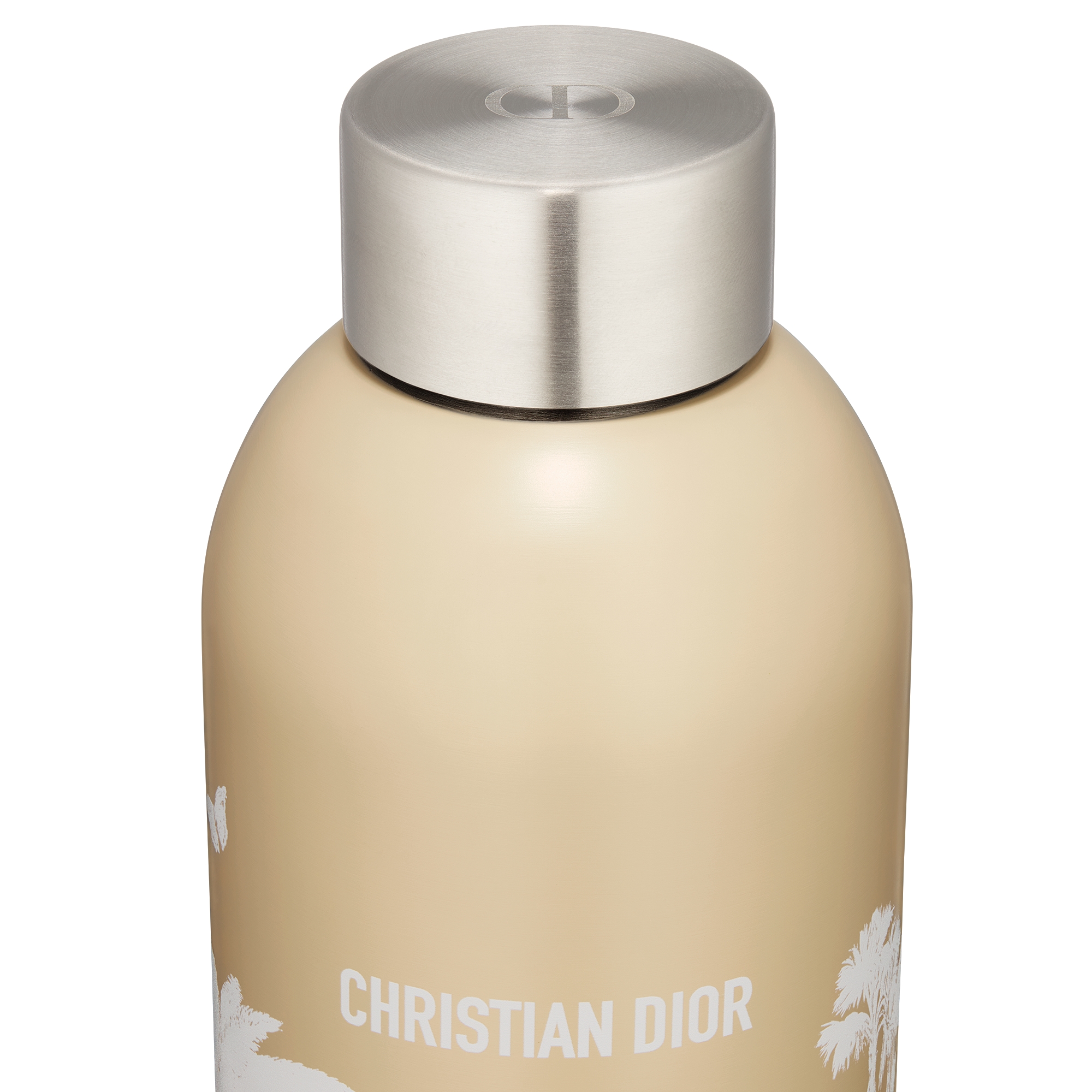 Water Bottle Beige and White Toile de Jouy Palms Stainless Steel E10