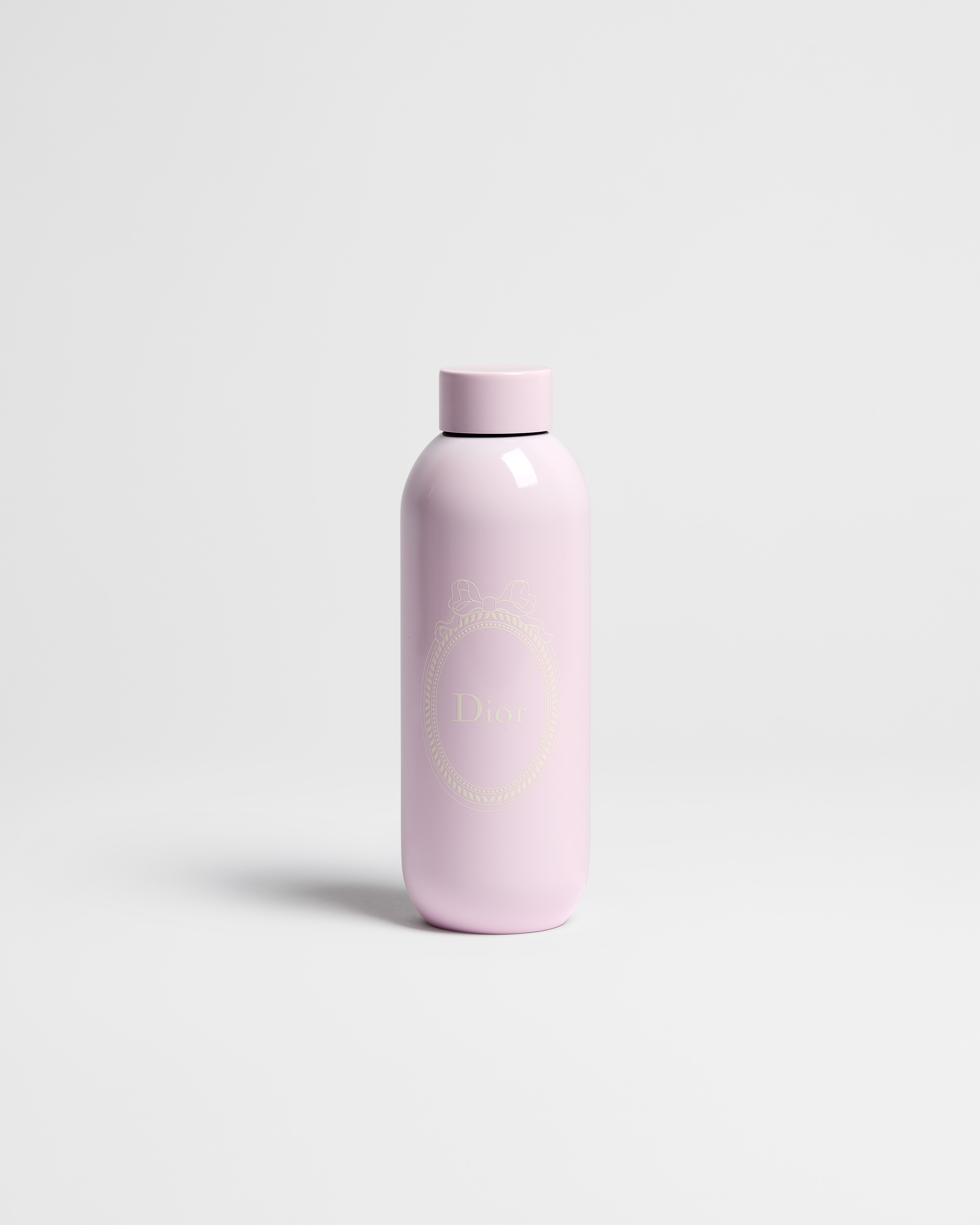 Water Bottle Pink Stainless Steel with Light Pink Dior Médaillon Motif E01