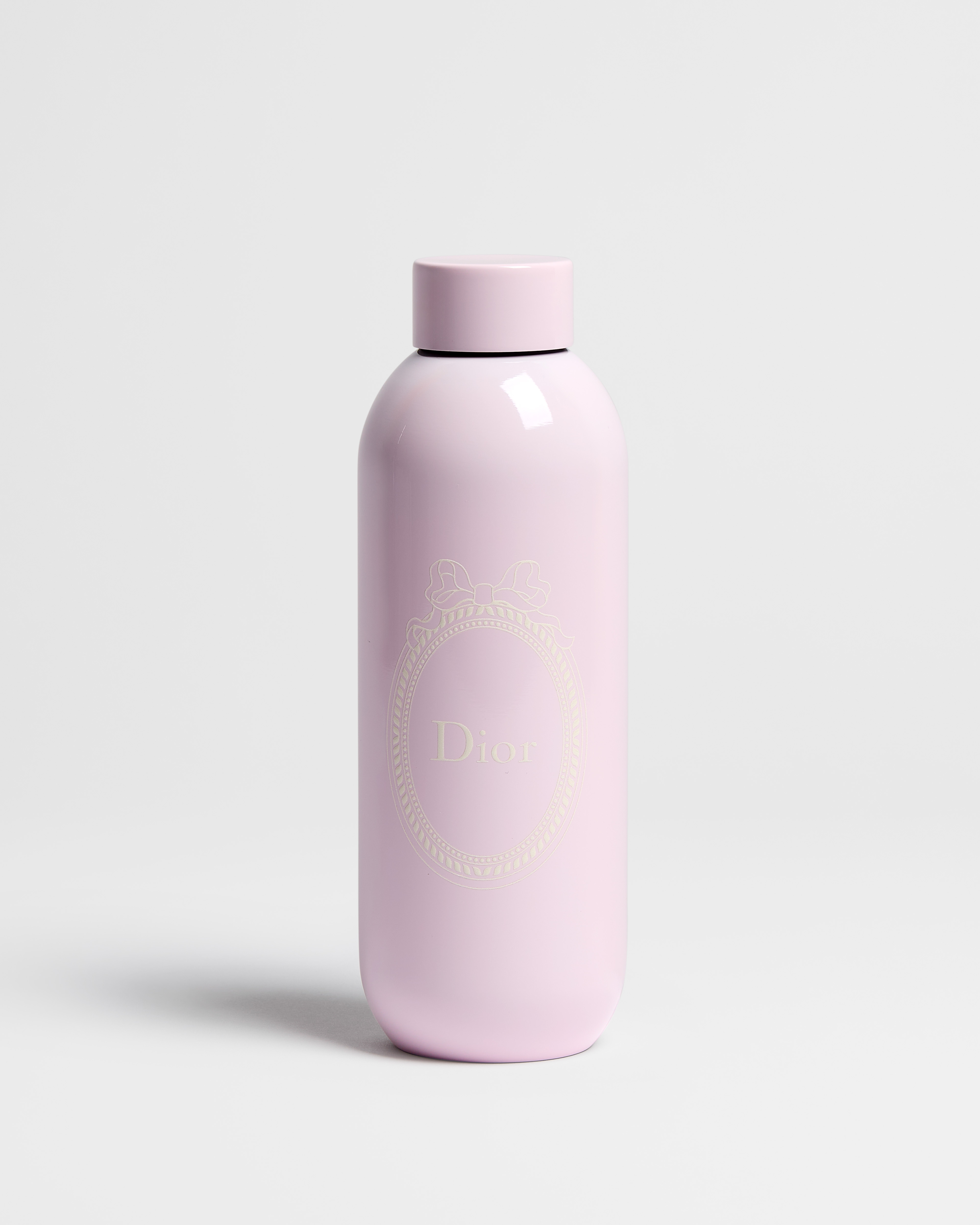 Water Bottle Pink Stainless Steel with Light Pink Dior Médaillon Motif E01