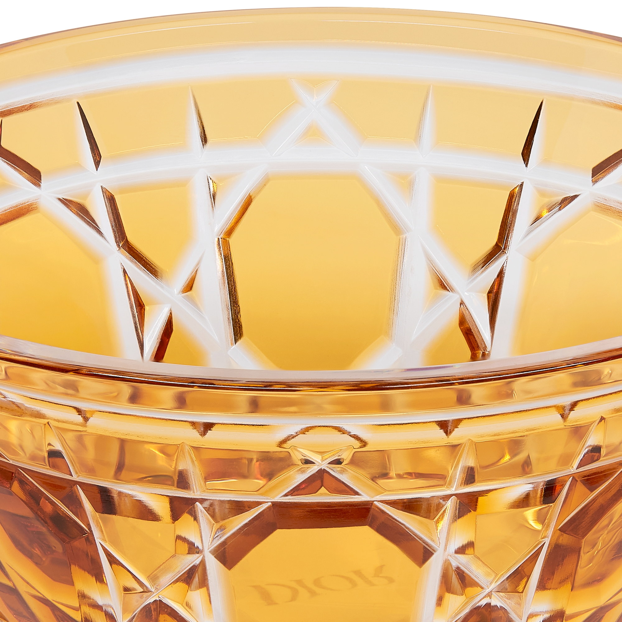 Ice Cream Bowl Apricot Orange Cannage Crystal E09