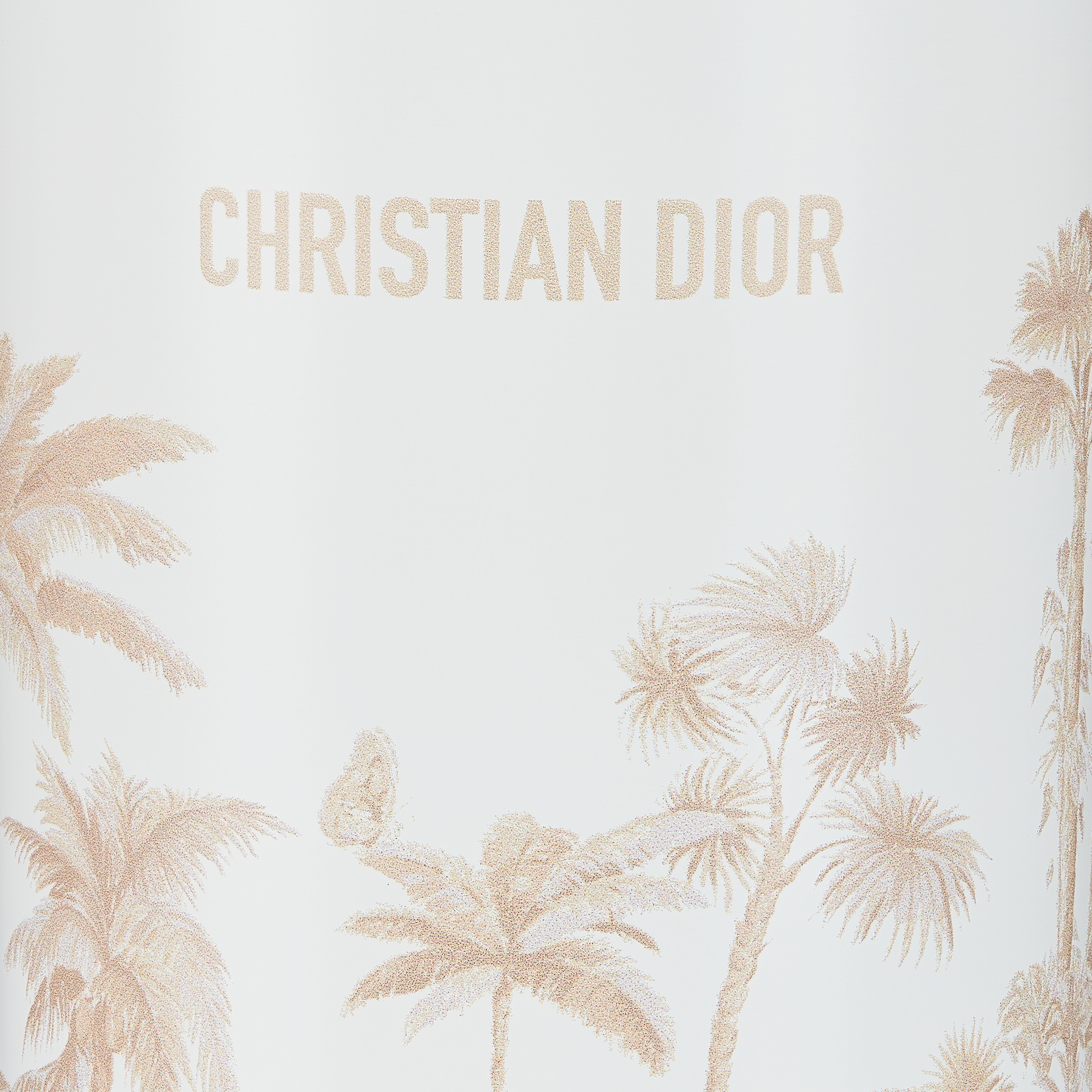 Travel Mug White and Beige Toile de Jouy Palms Stainless Steel E10