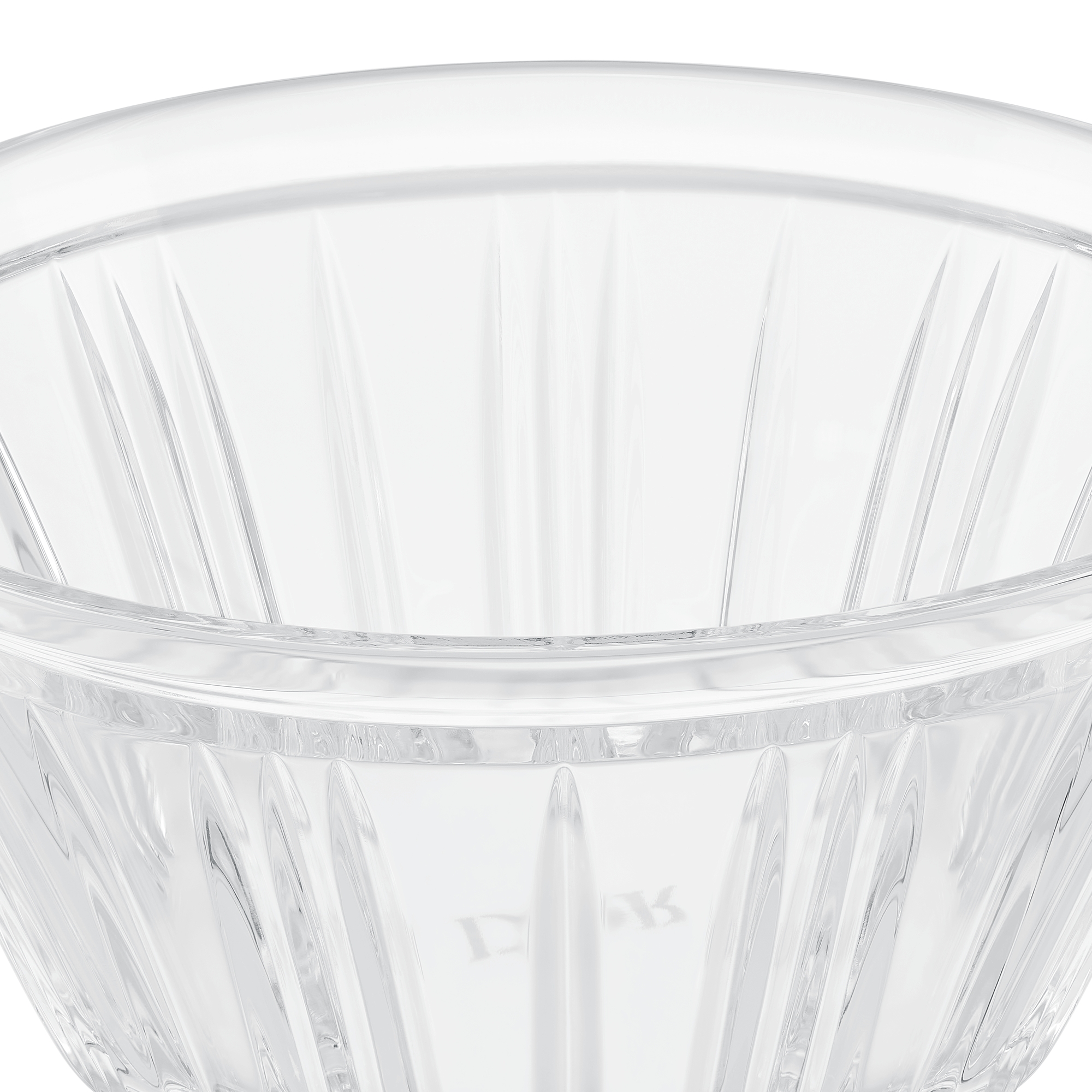 Set of Three Ice Cream Bowls Crystal with Cannage, Chevron and Stripe Motifs E10