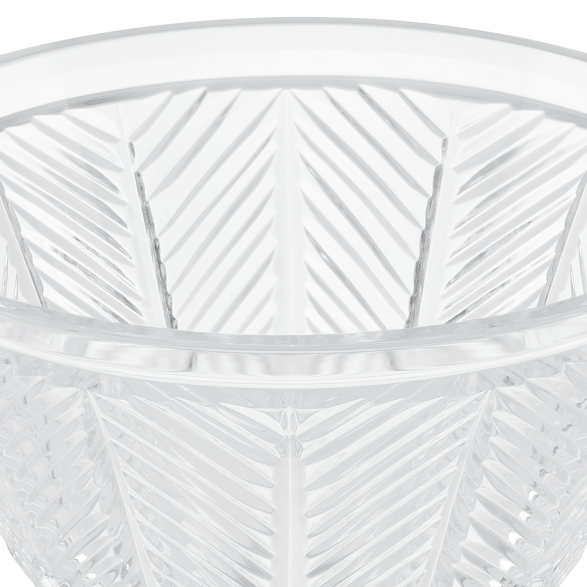 Set of Three Ice Cream Bowls Crystal with Cannage, Chevron and Stripe Motifs E11