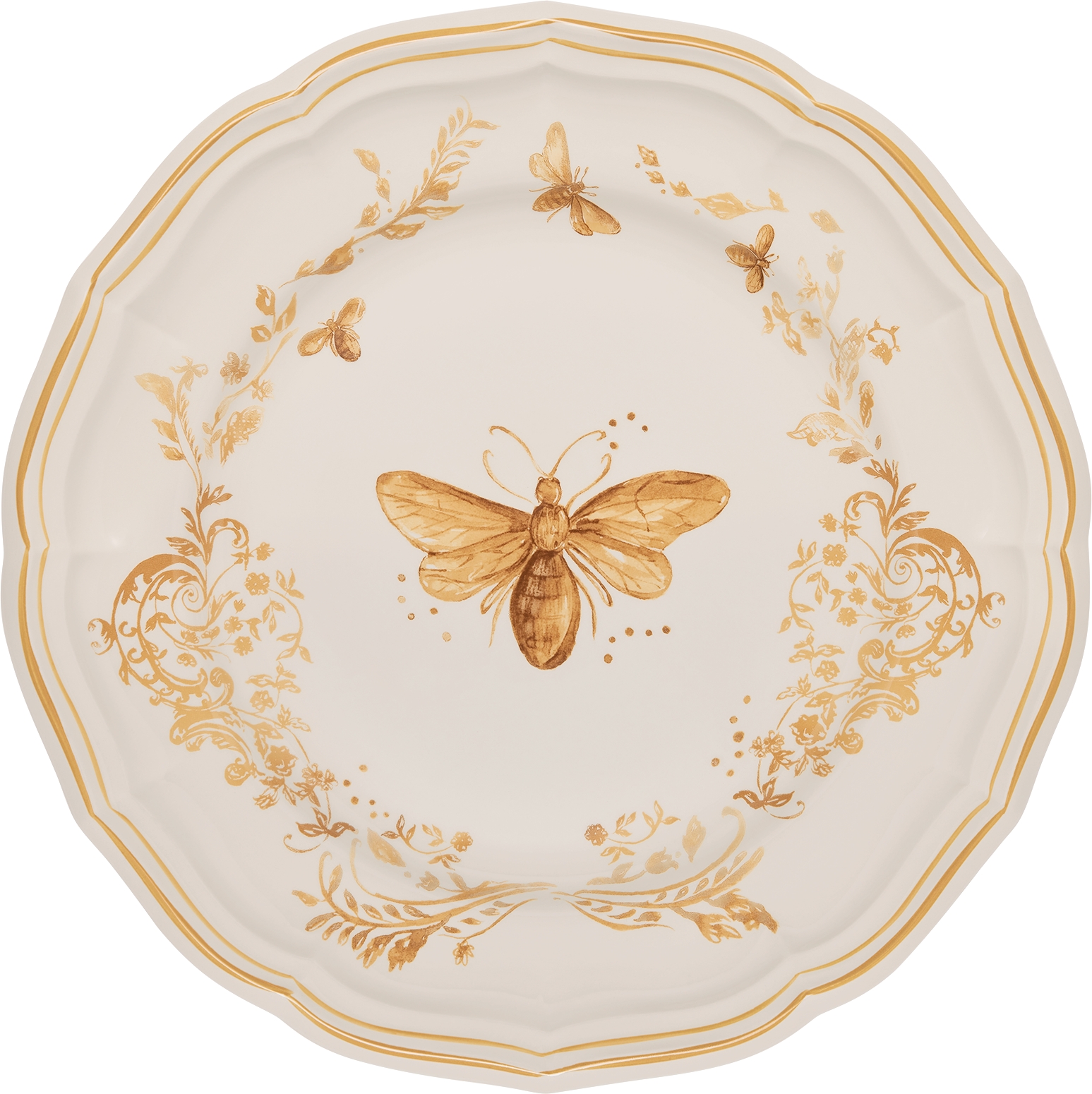 Dinner Plate White and Gold-Finish Dior Bees | DIOR