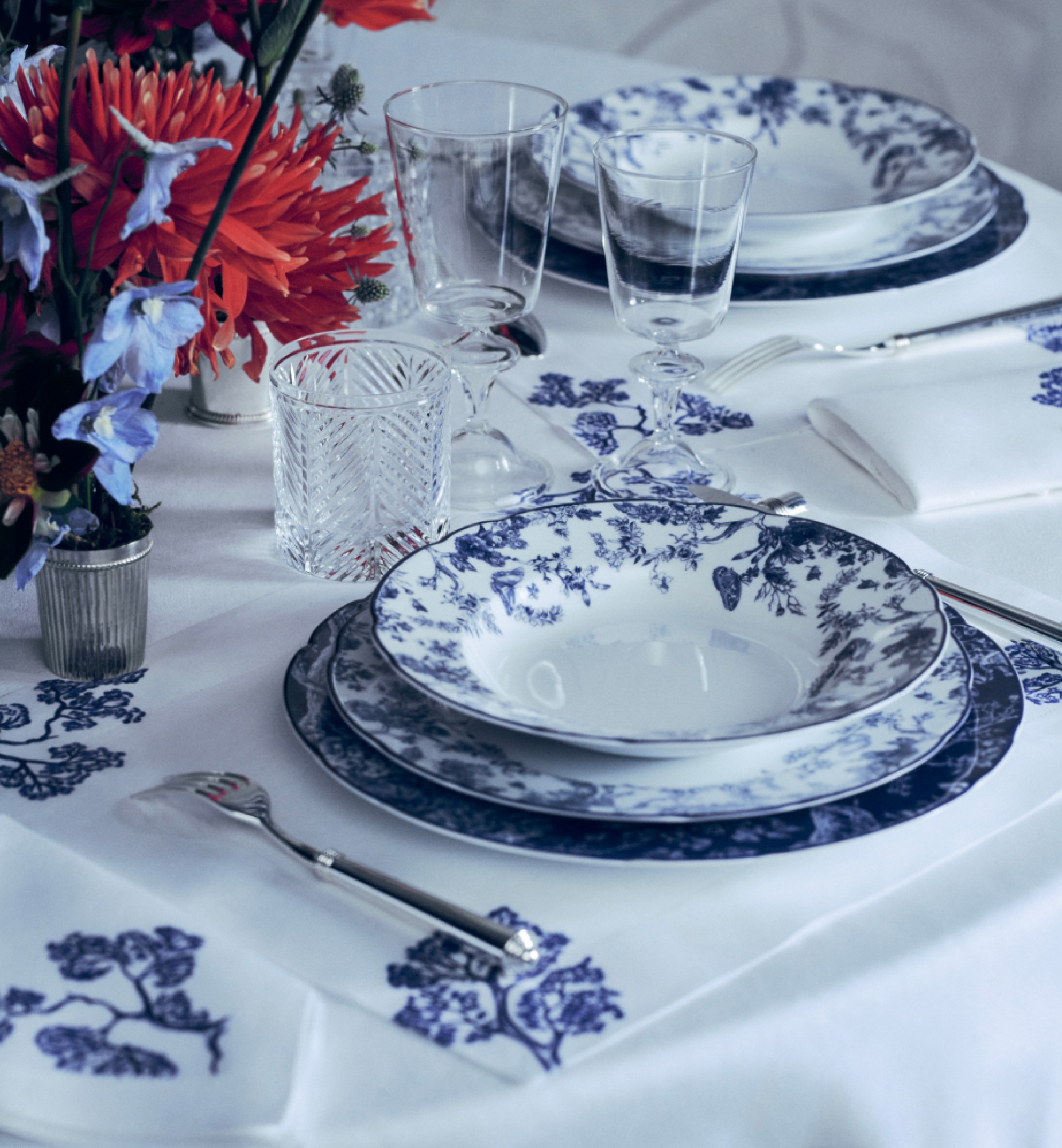 Soup Plate Blue Toile de Jouy E13