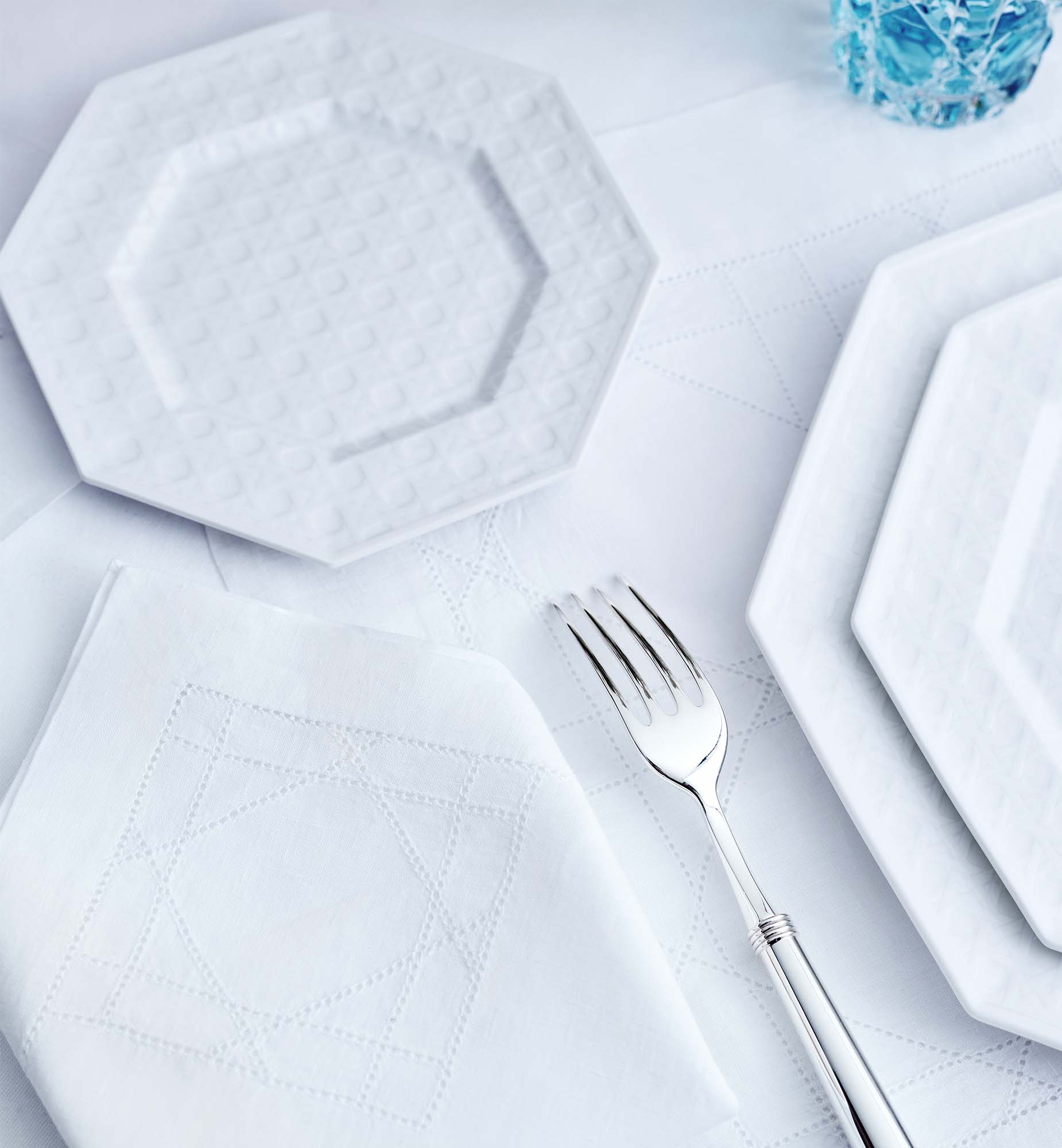 Side Plate White Miss Dior Cannage E12