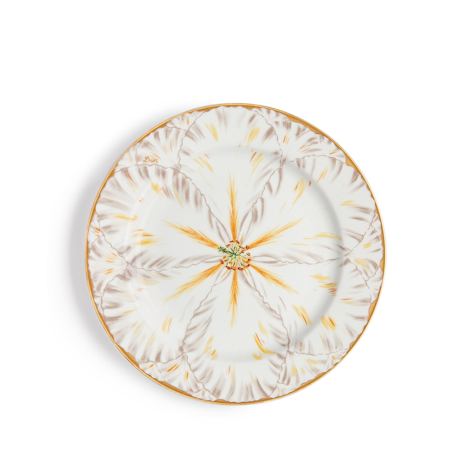  Limoges Porcelain with Gray and 24-Carat Gold Champs de Tulipes Motif