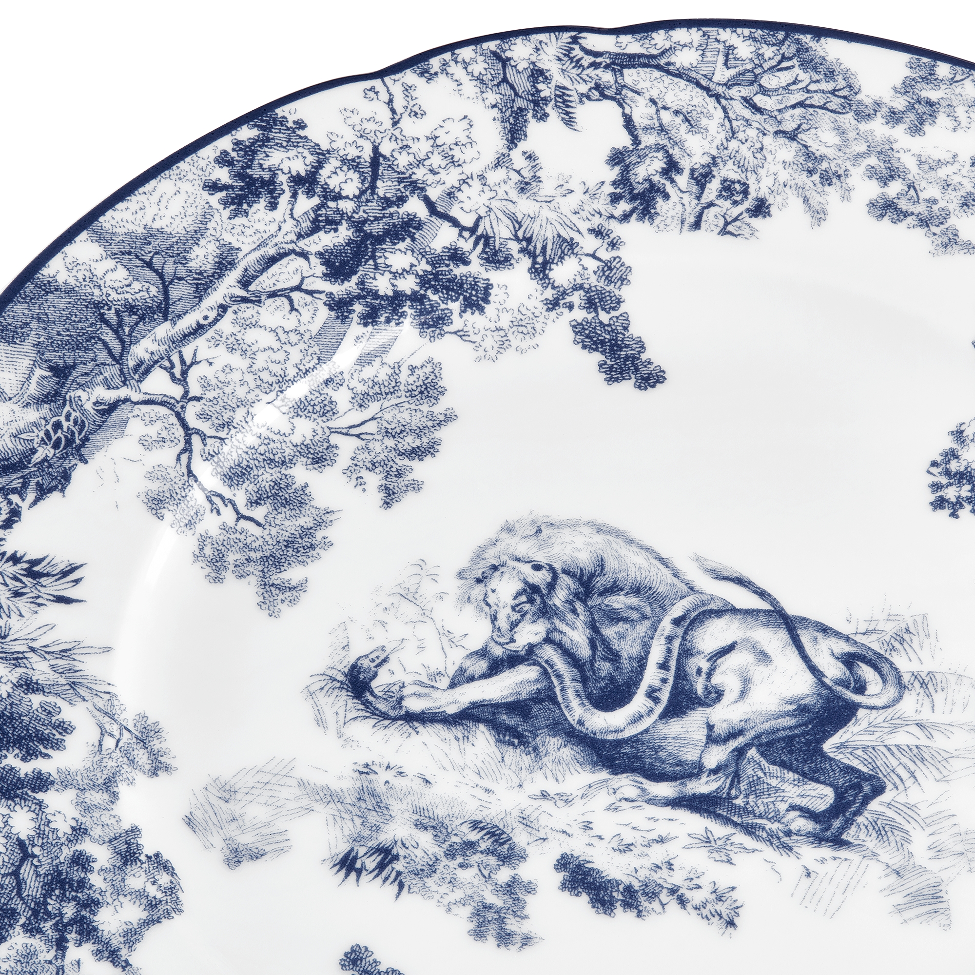 Dessertteller Toile de Jouy Lion in Blau E09