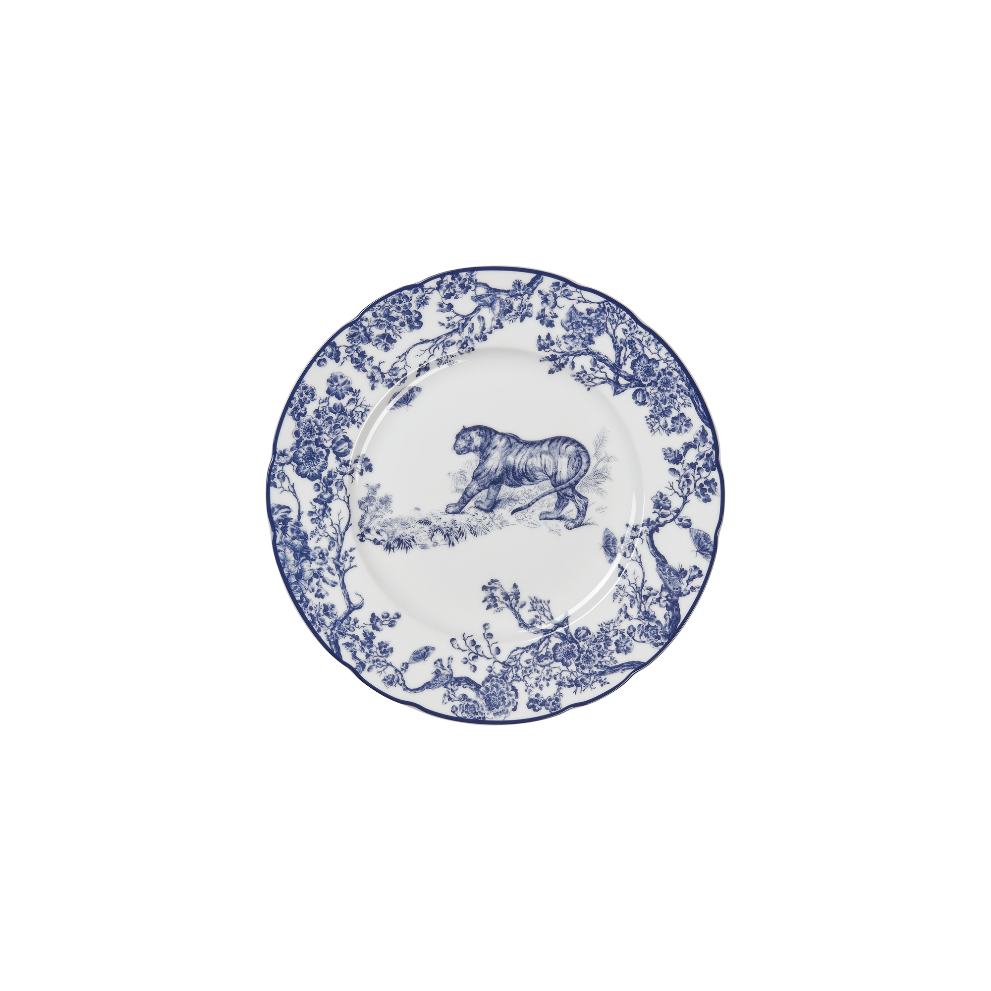 DIOR 虎の絵柄 皿 Dessert Plate Blue Toile de Jouy Tiger | DIOR