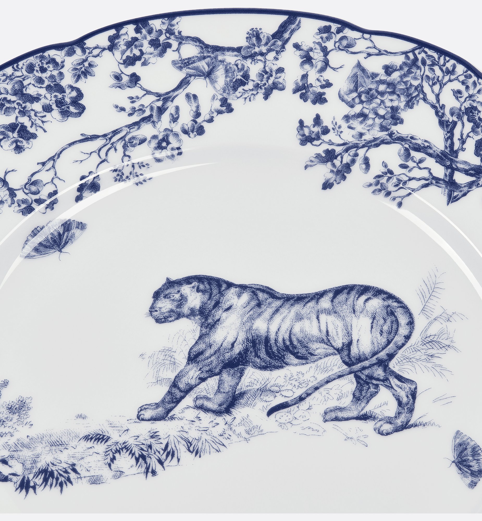 Dessert Plate Blue Toile de Jouy Tiger | DIOR Dessert Plate Blue Toile de Jouy Tiger | DIOR