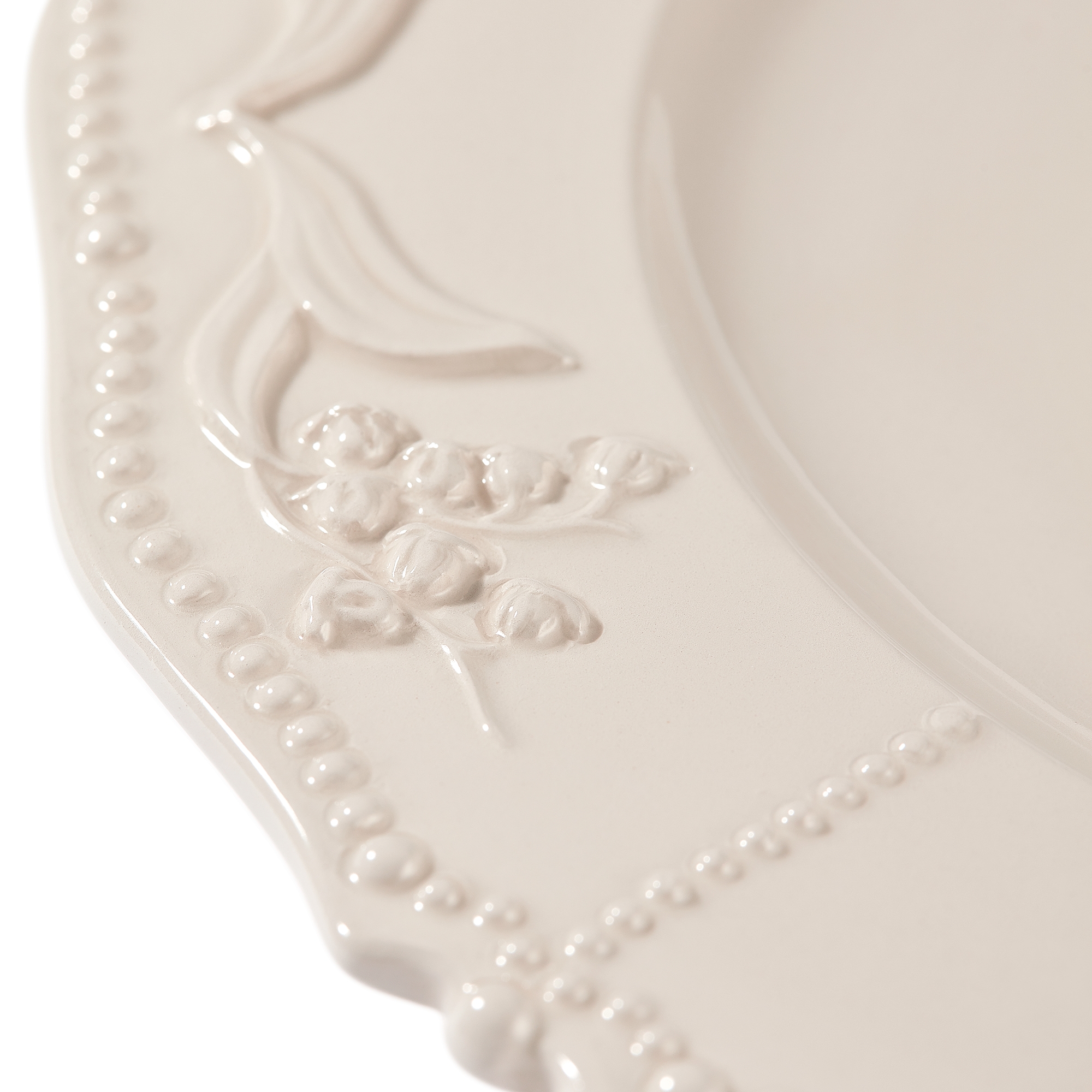 Dessertbord Ivoorkleurig Lily Dior-motief E09