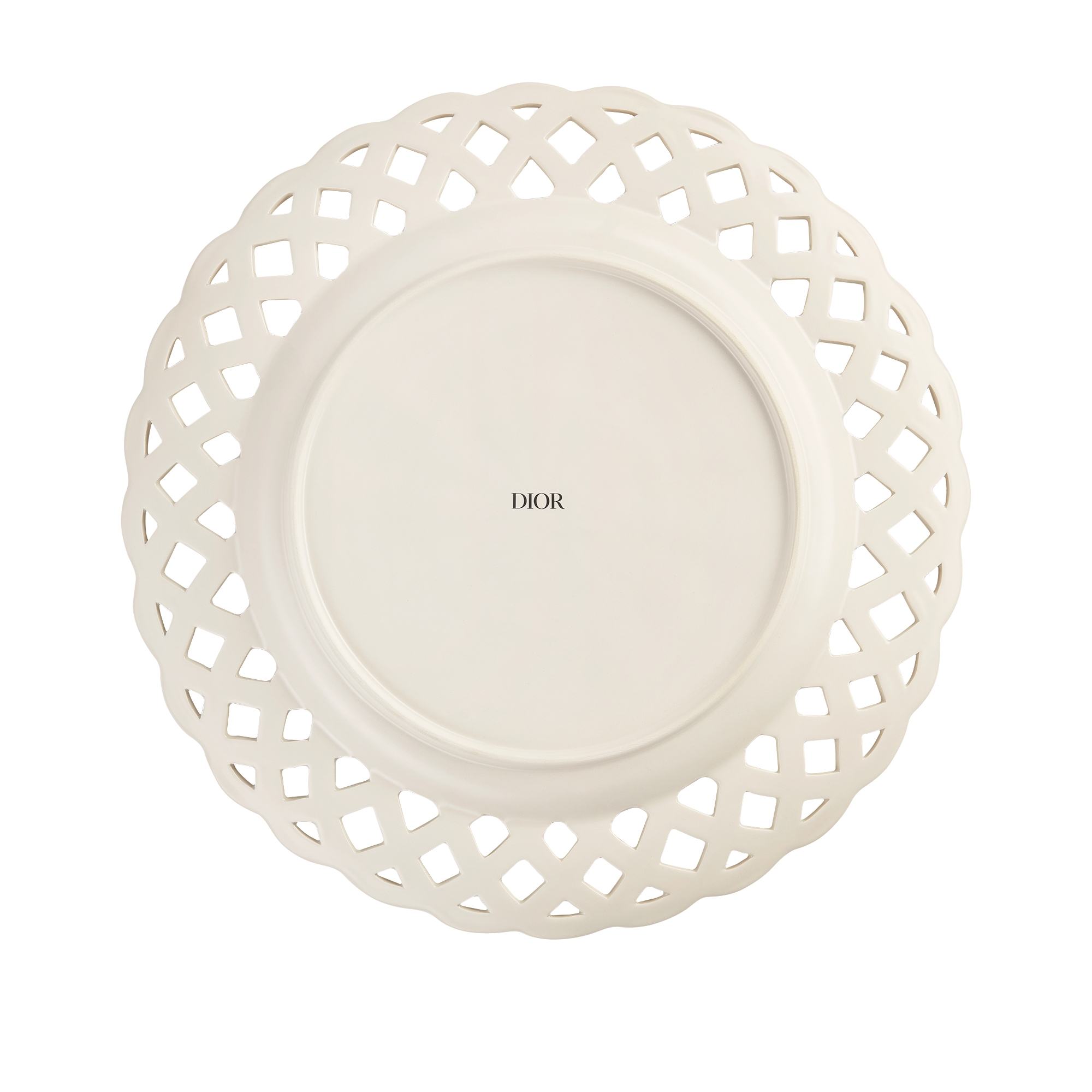 Decorative Plate White Openwork Details E08