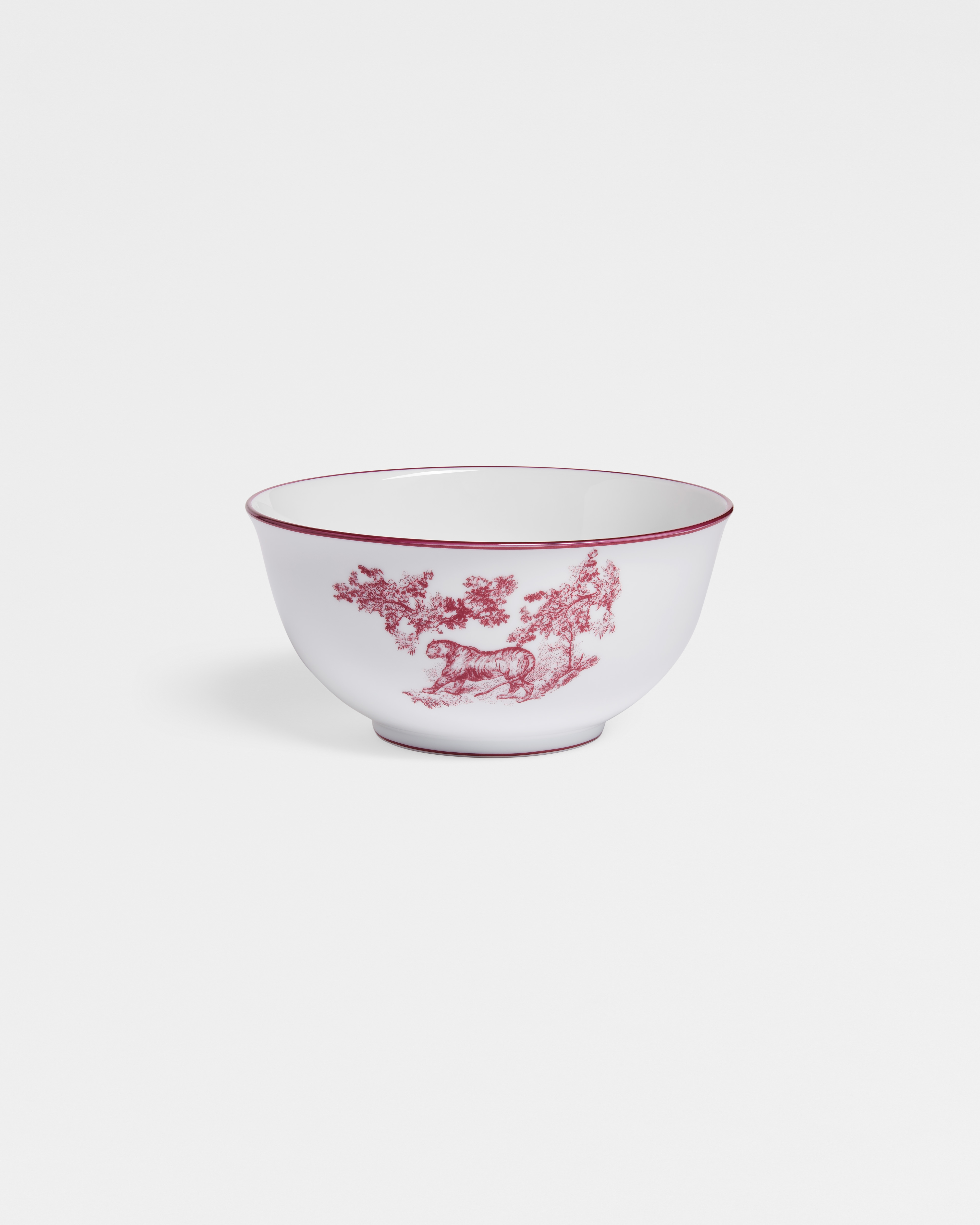 Scodella per noodle Finissima porcellana di Limoges bianca con motivo Toile de Jouy bordeaux E01