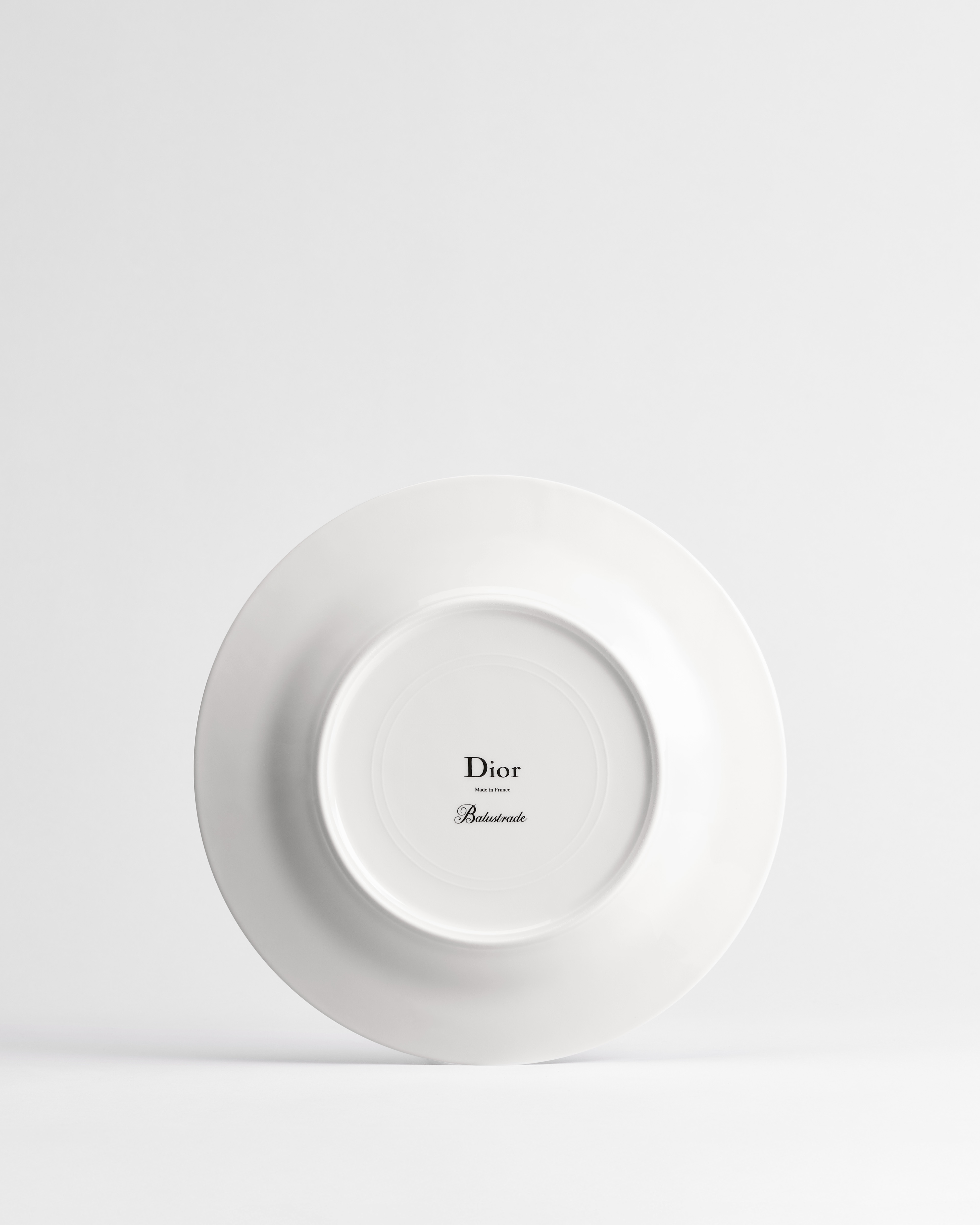 Dessert Plate White Limoges Porcelain with Gray Balustrade Motif and Platinum E08