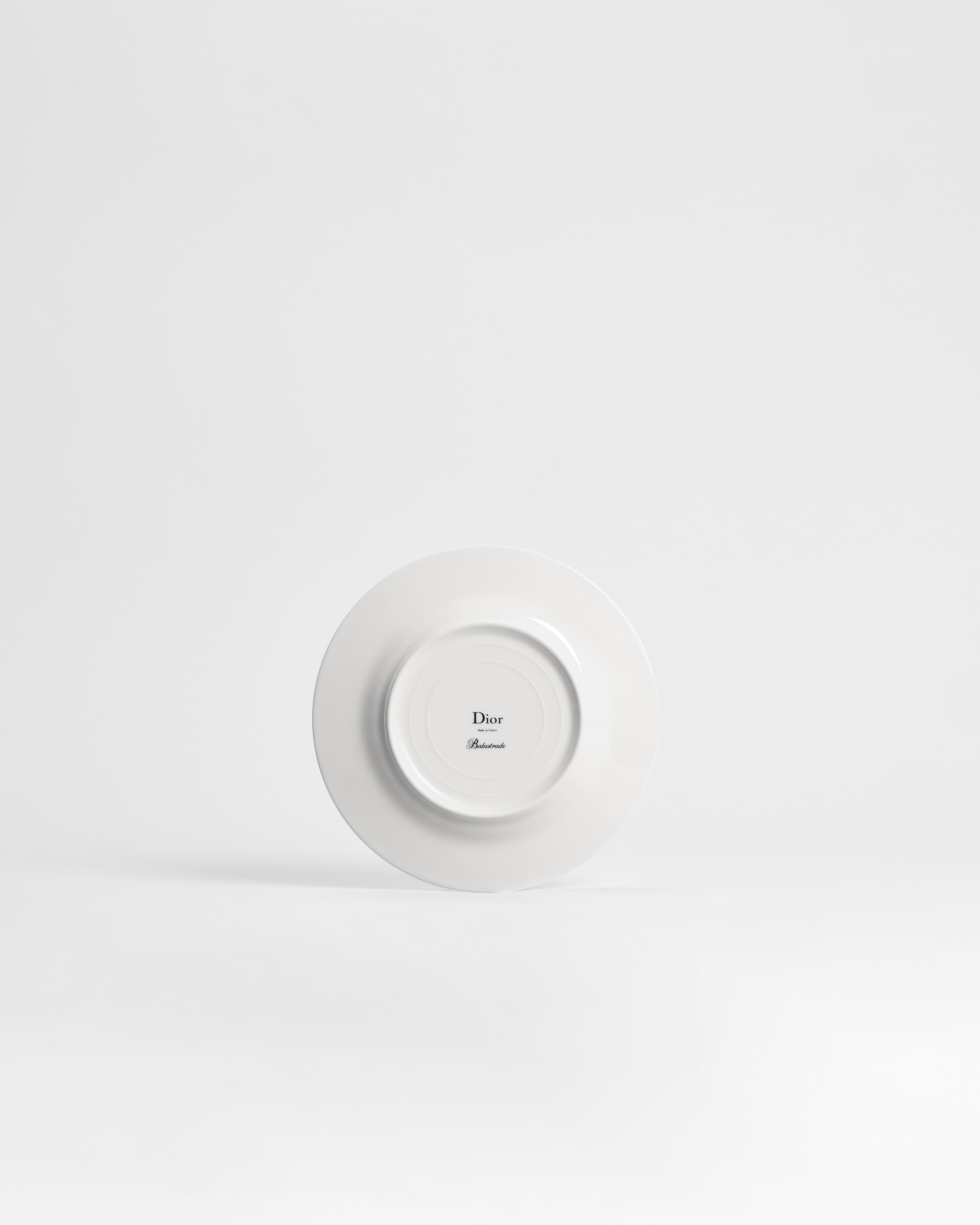 Side Plate White Limoges Porcelain with Gray Balustrade Motif and Platinum E08