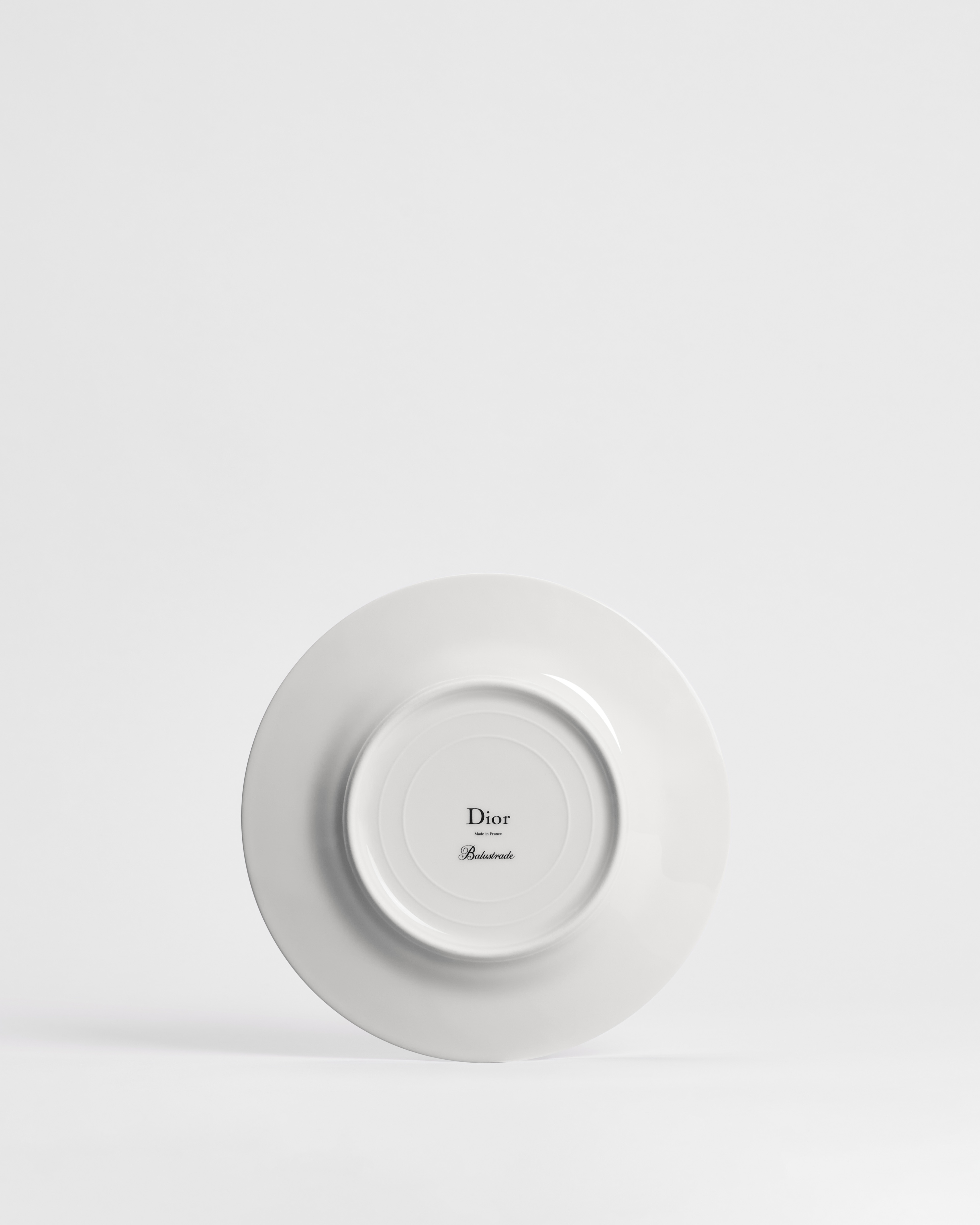 Side Plate White Limoges Porcelain with Gray Balustrade Motif and Platinum E08