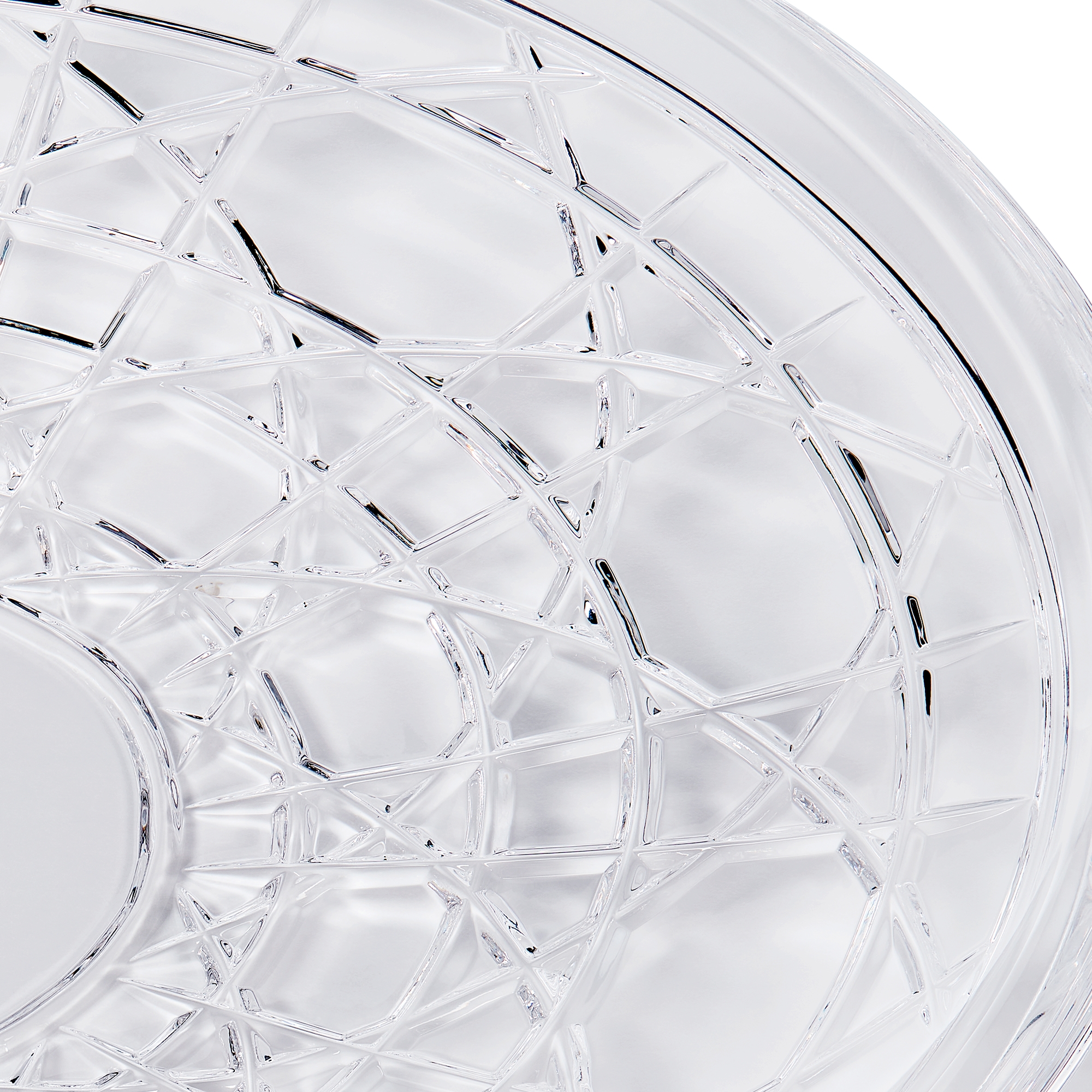 ชุดจานแบ่ง 2 ใบ คริสตัลสีแดงพร้อมลวดลาย Cannage E12