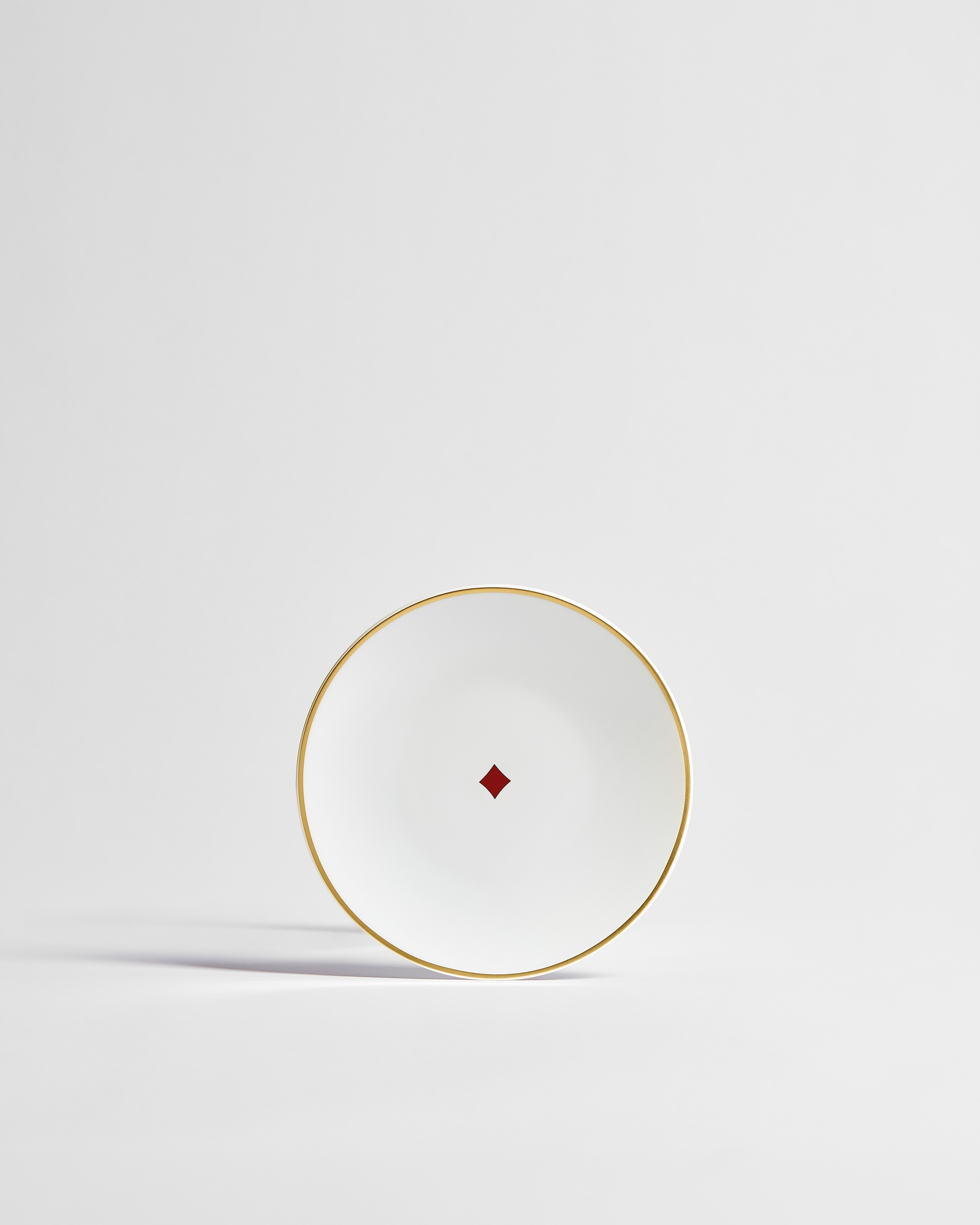 Side Plate White Limoges Porcelain with Multicolor and 24-Carat Gold Bal des Jeux Diamond Motif E01