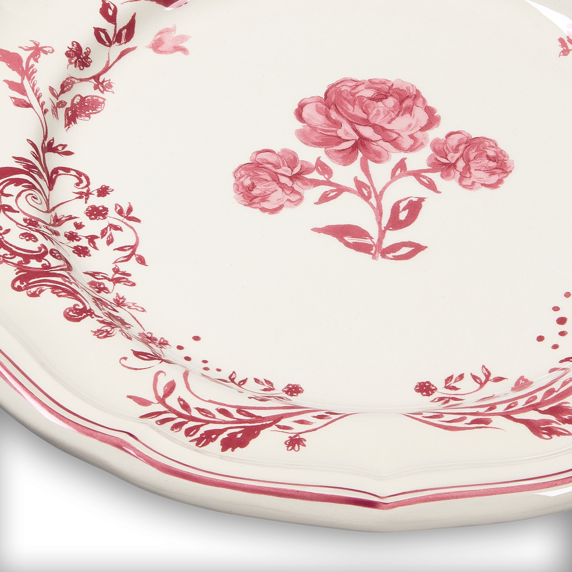 Speiseteller Keramik mit Rosenmotiv E09