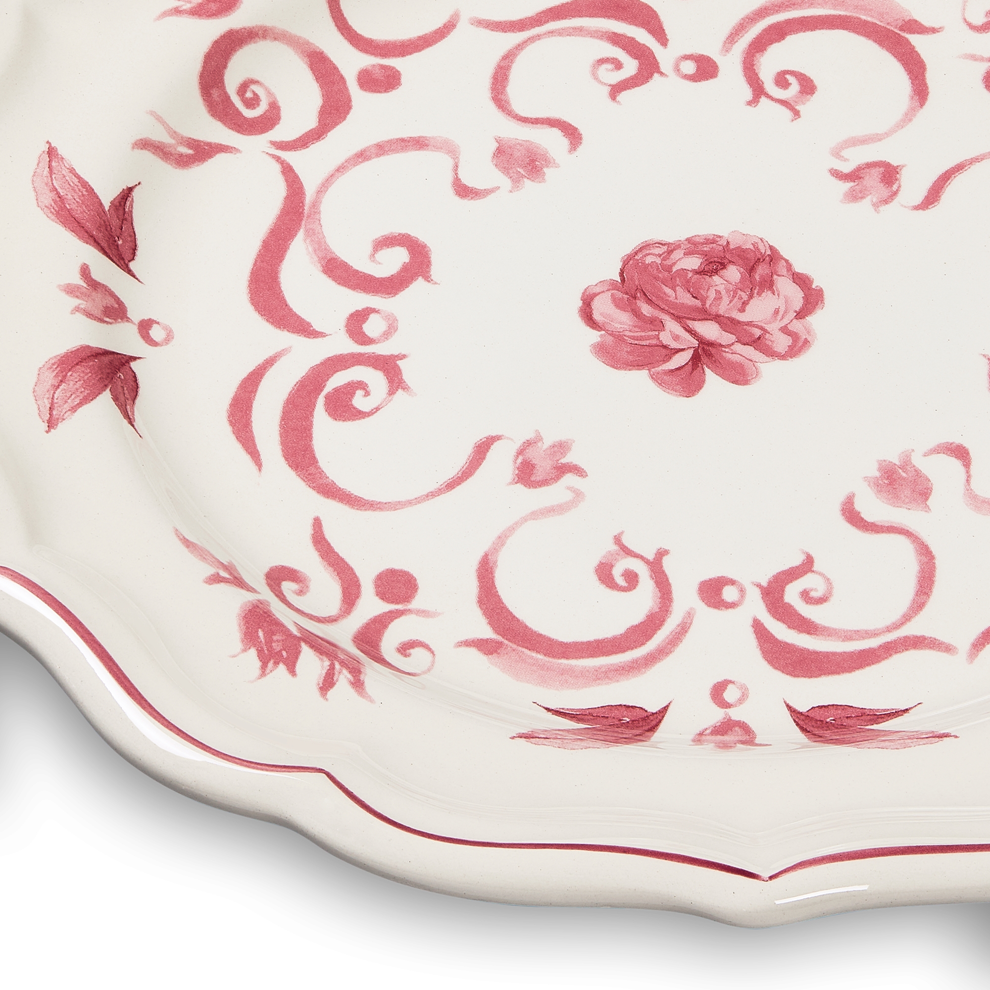 Plato para postre Cerámica con motivo de rosas E09