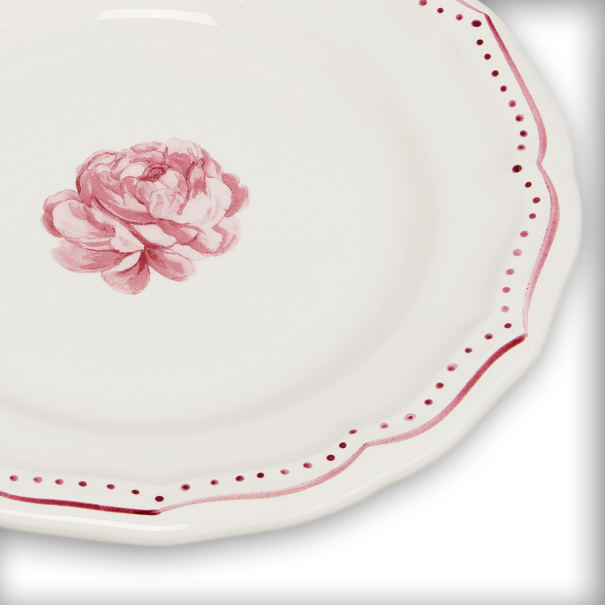 Beilagenteller Keramik mit Rosenmotiv E09