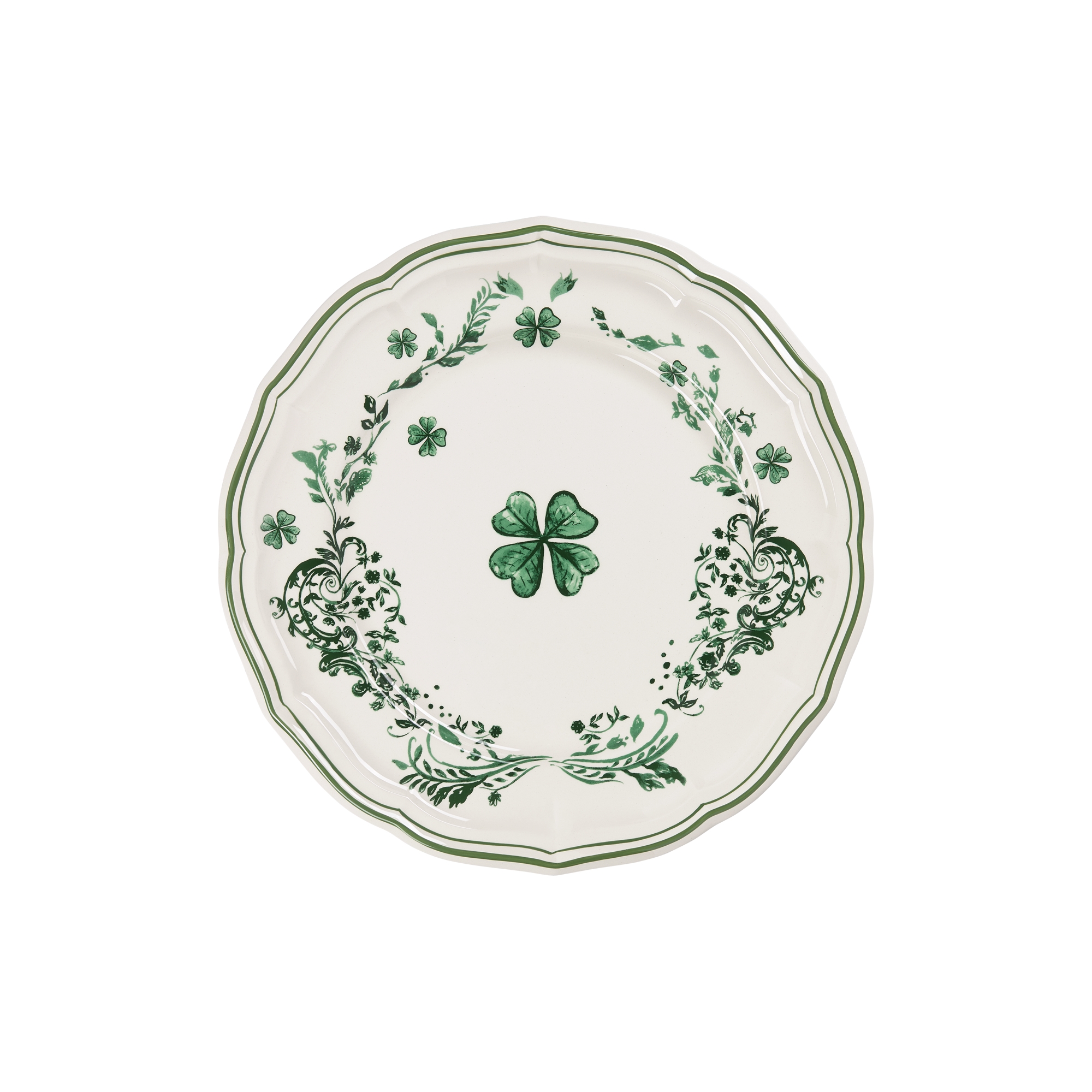 Dinner Plate Ceramic with Clover Motif | DIOR