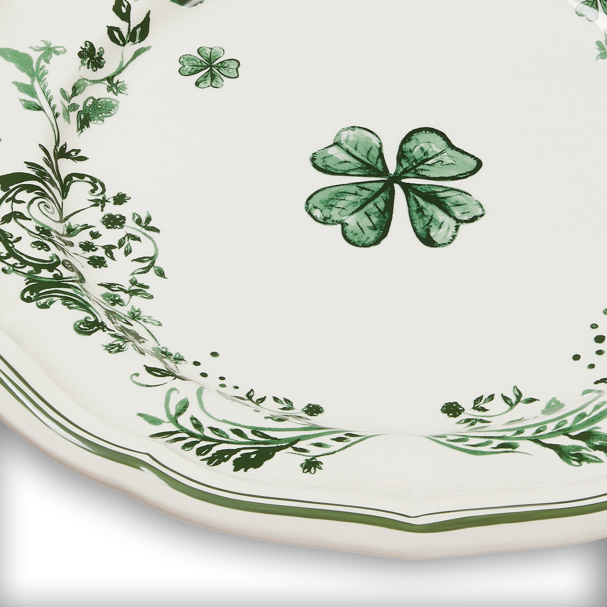 Dinner Plate Ceramic with Clover Motif E09