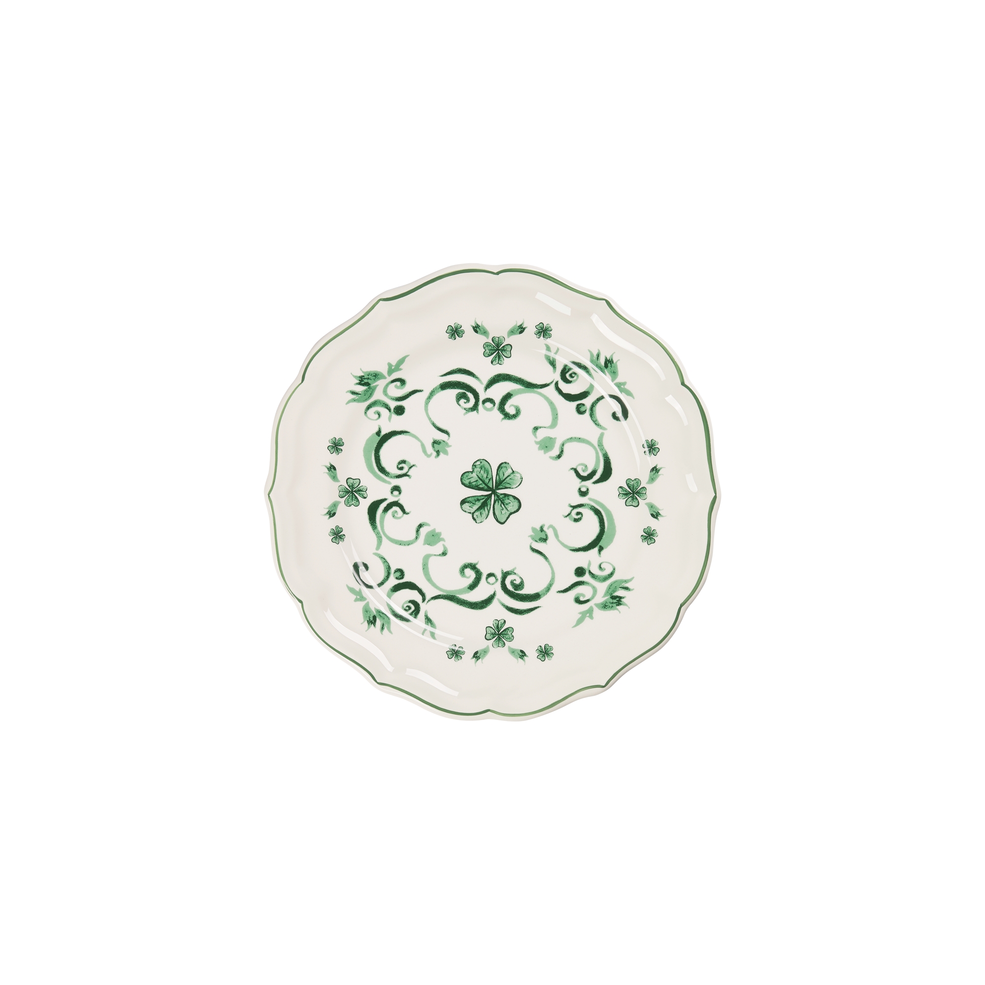 DIOR デザートプレート 食器 Dessert Plate Ceramic with Clover Motif | DIOR US
