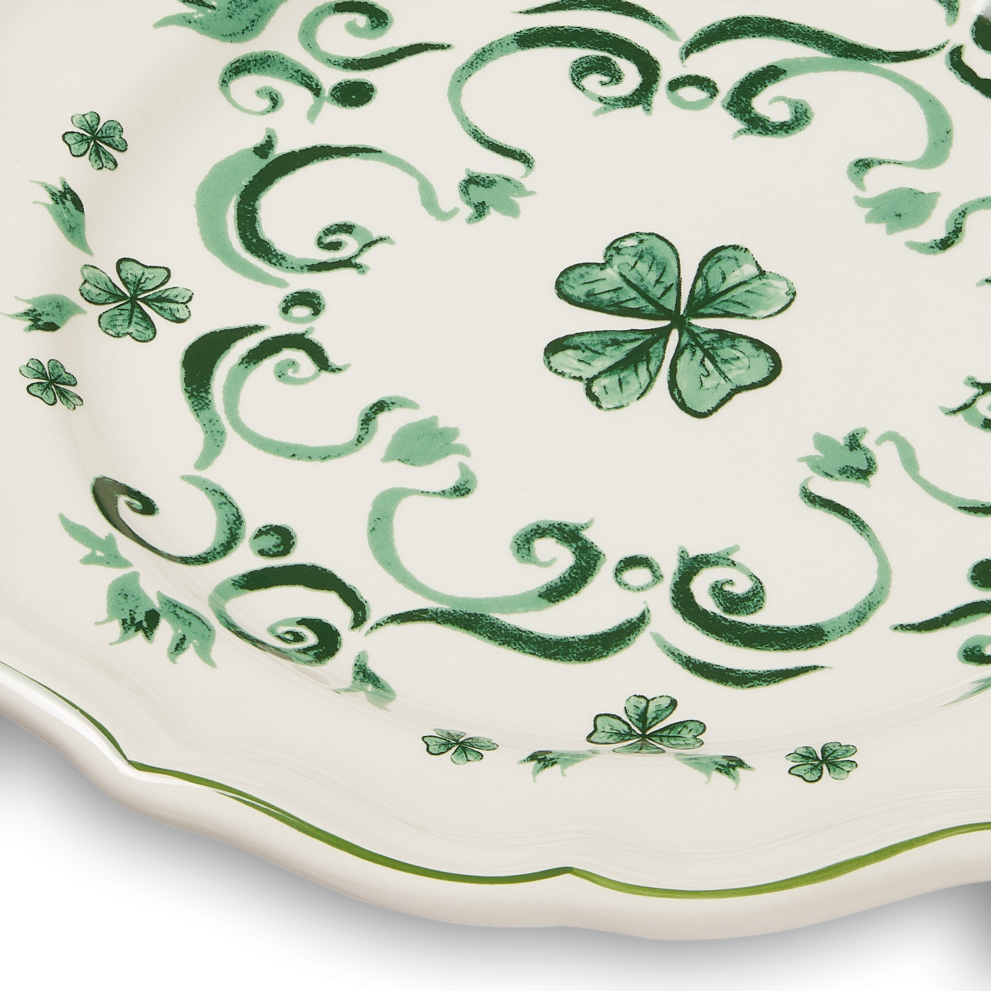 Assiette à dessert Faïence à motif trèfle E09