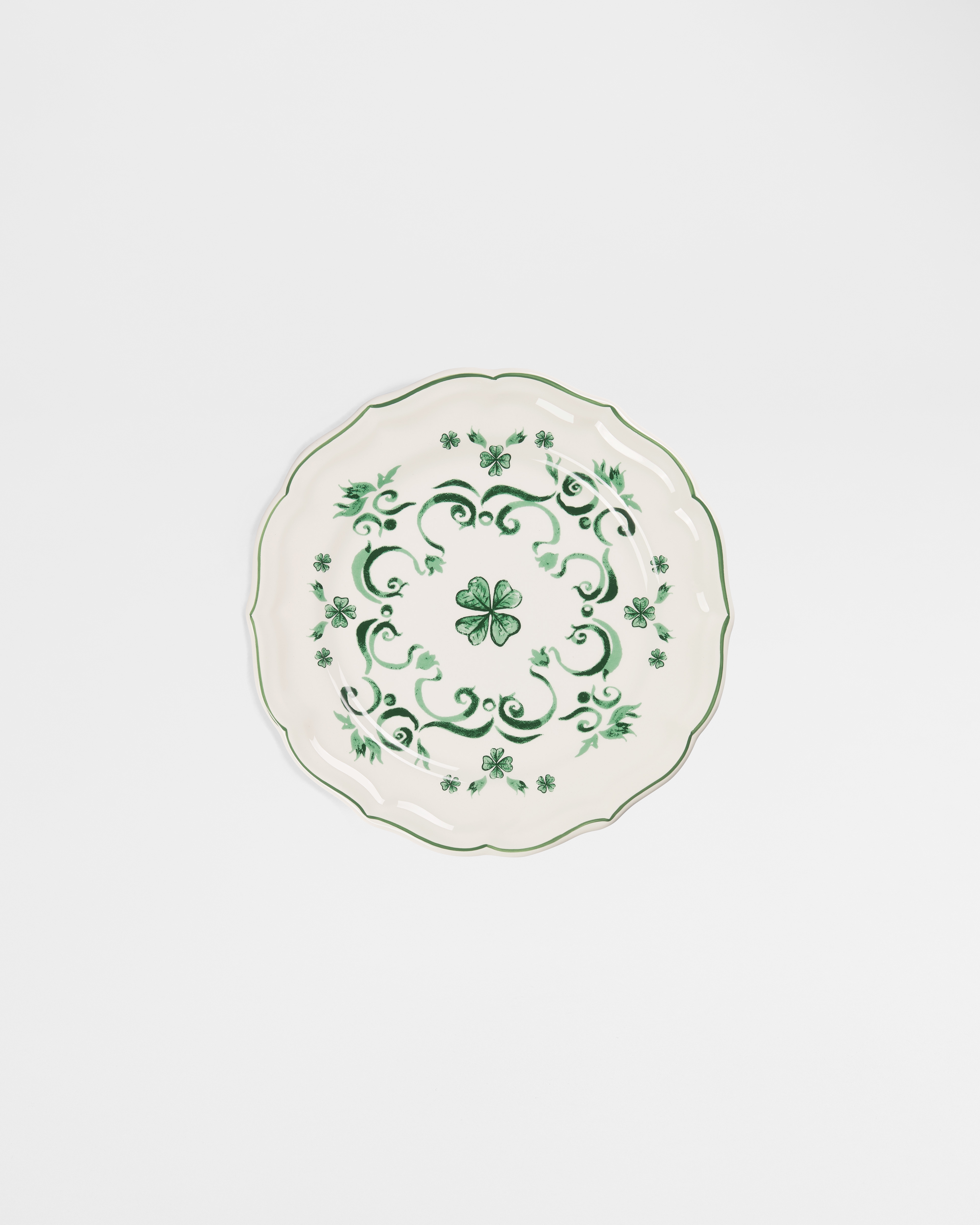 Piatto da dessert Ceramica con quadrifoglio E01