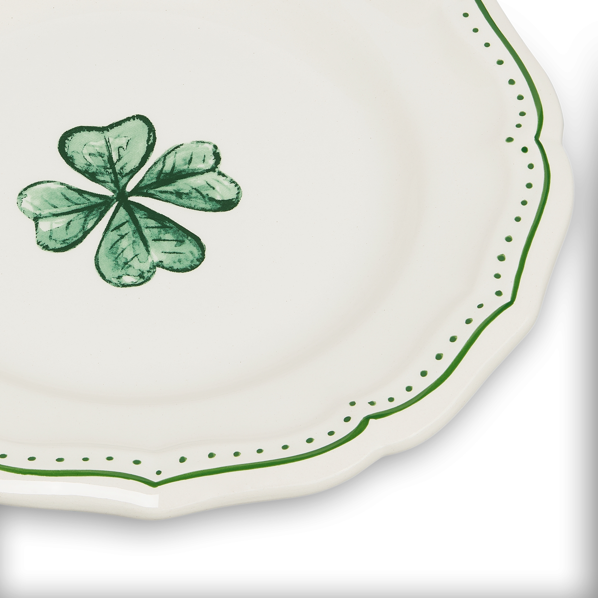 Side Plate Ceramic with Clover Motif E09
