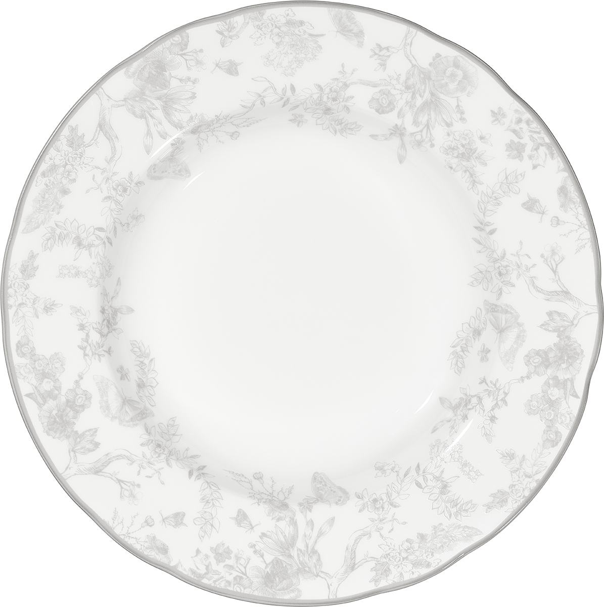 Soup Plate Gray Toile de Jouy