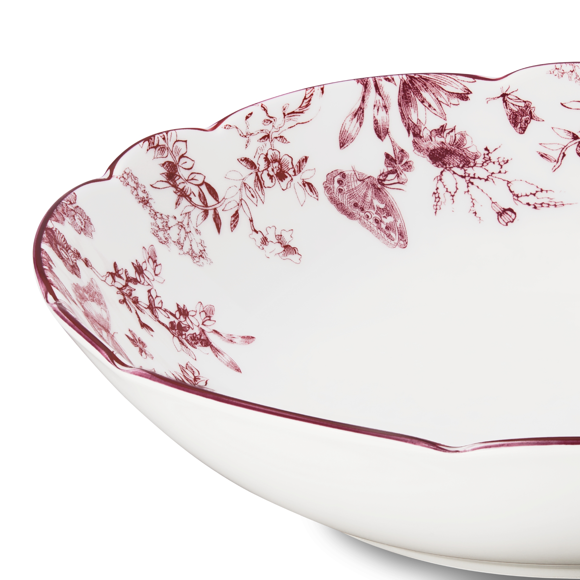 意粉碟 酒紅色 Toile de Jouy E09