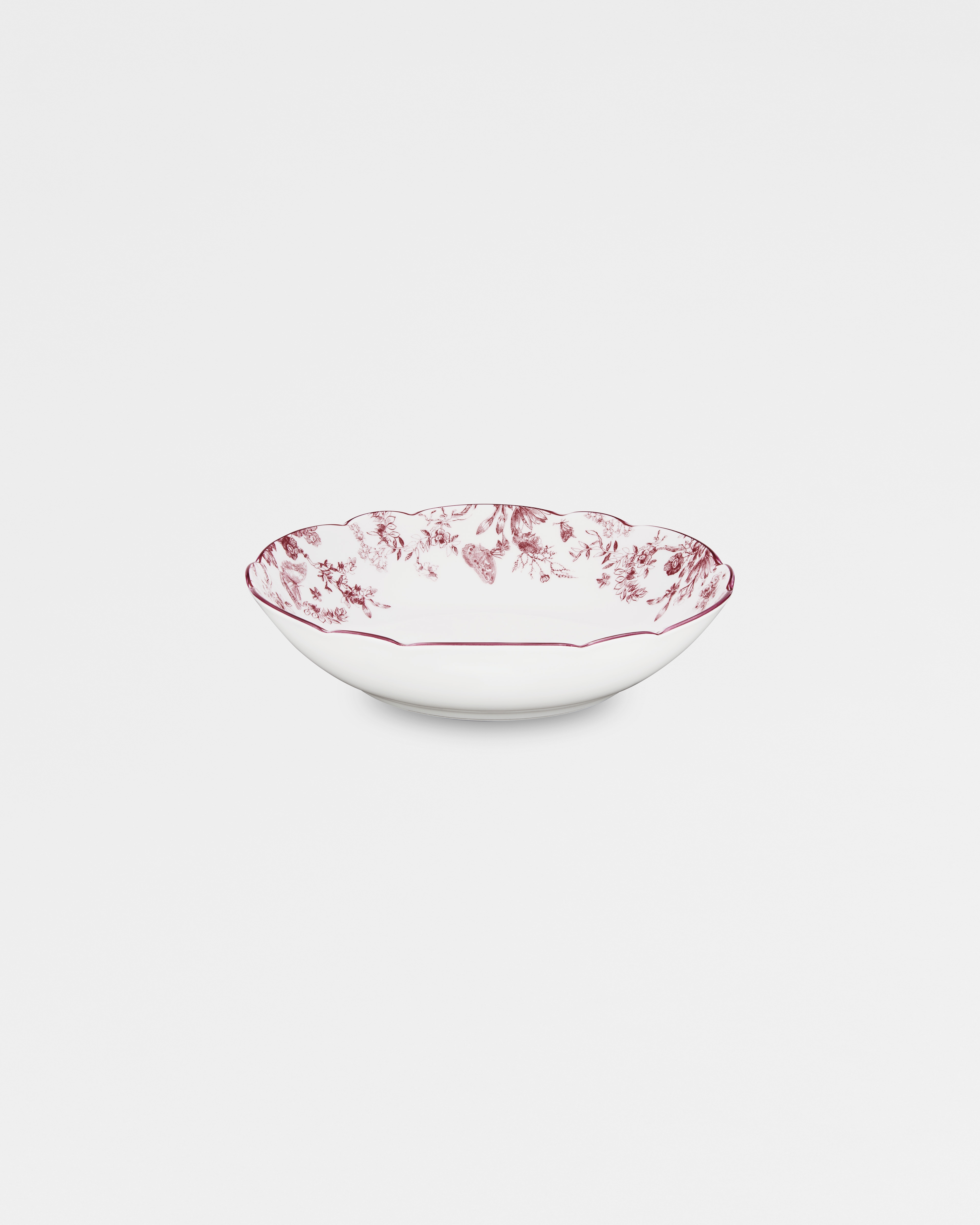Piatto fondo a ciotola Toile de Jouy bordeaux E03