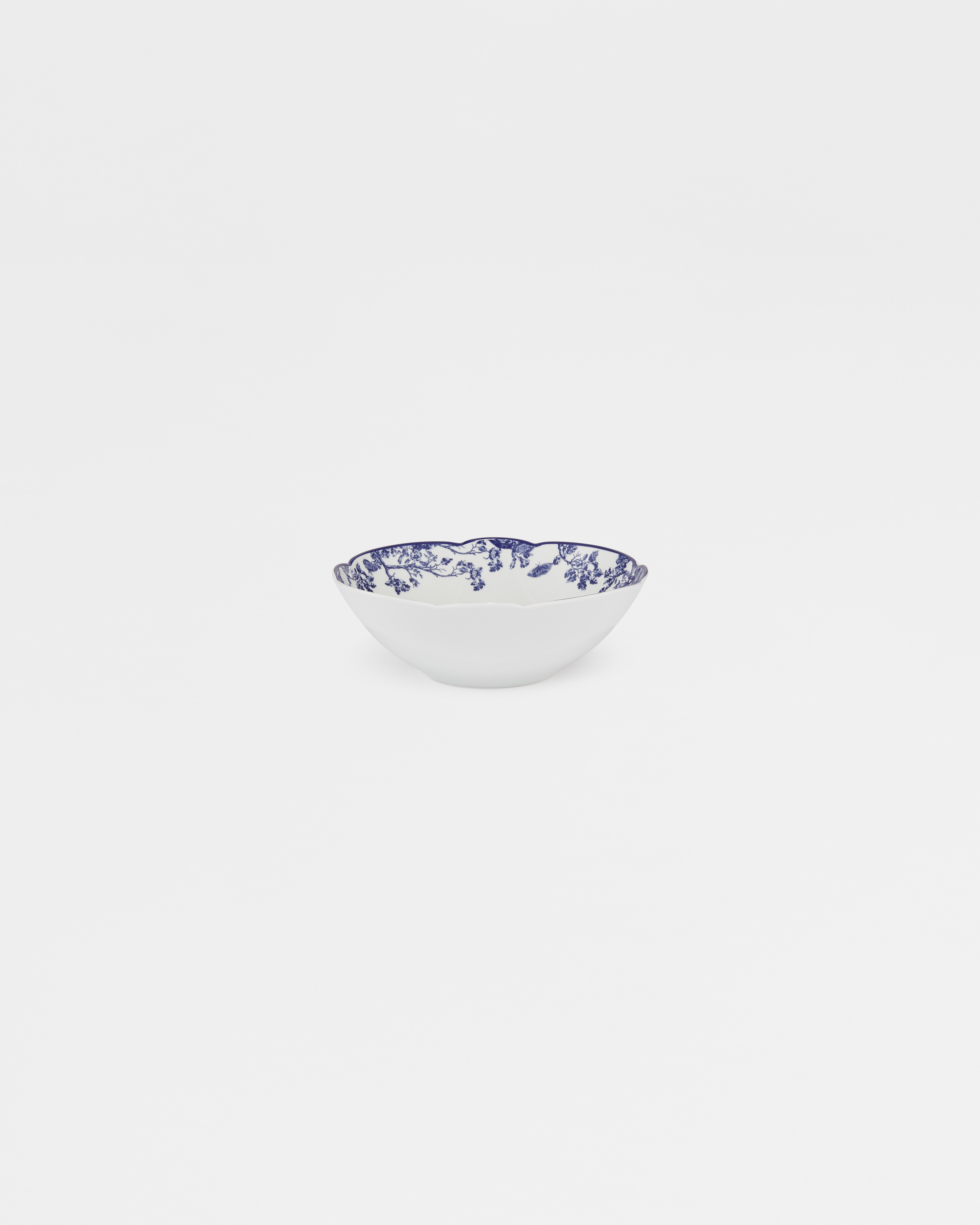 Ciotola per cereali Toile de Jouy, bianco e blu E03