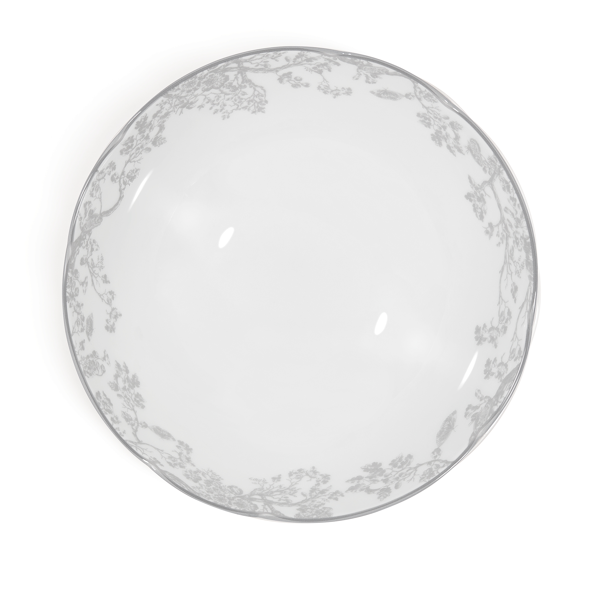 Cereal Bowl White and Gray Toile de Jouy E01