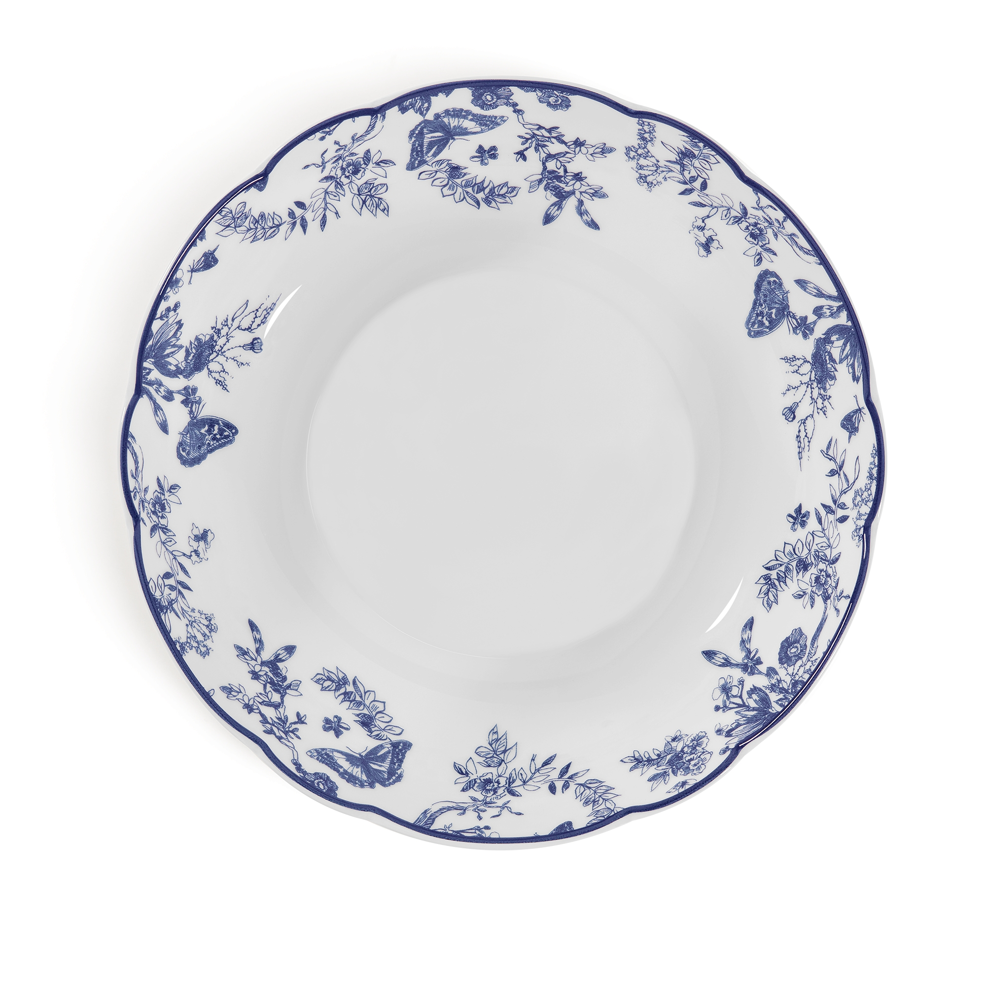 Pastateller Toile de Jouy in Weiß und Blau E01