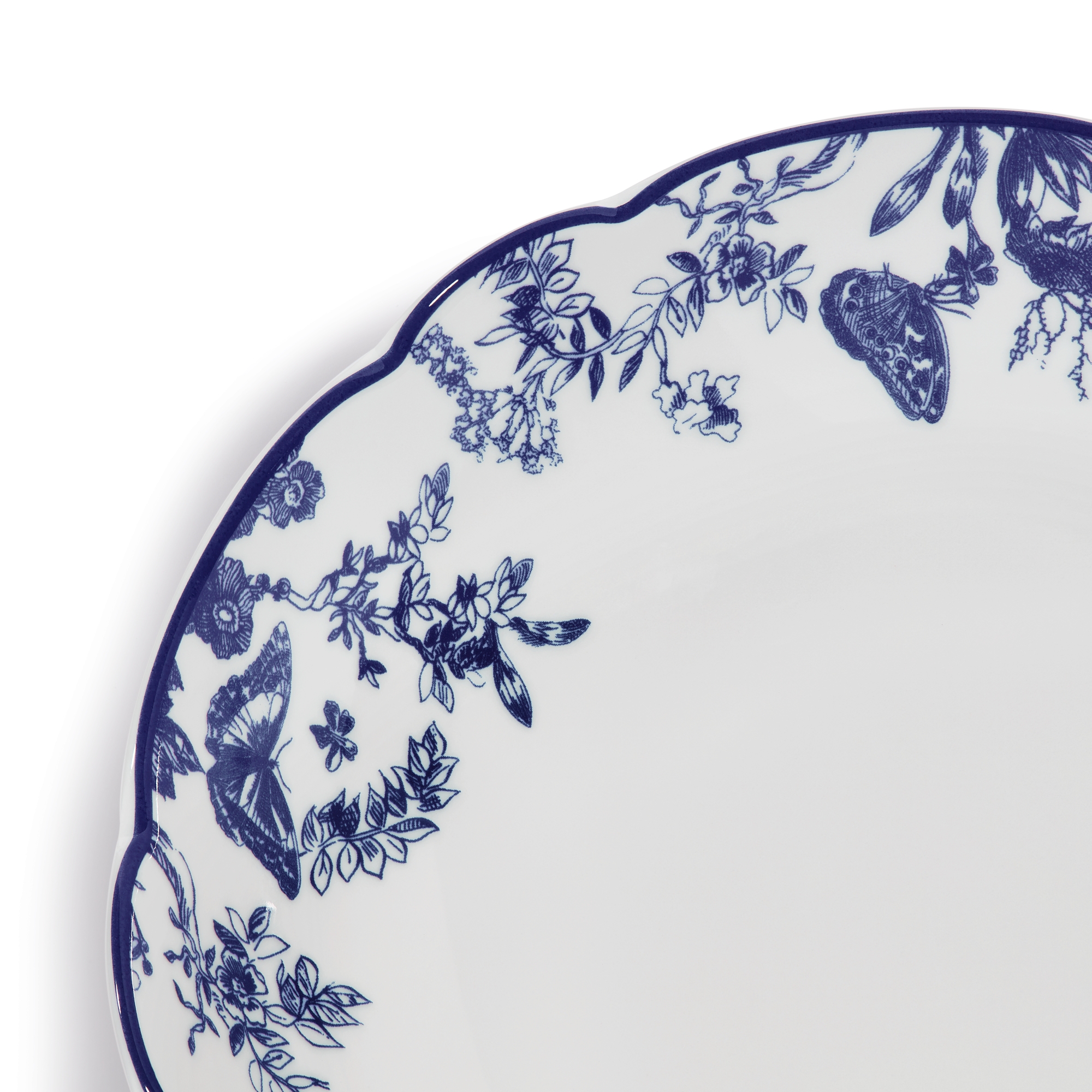 Pastateller Toile de Jouy in Weiß und Blau E09