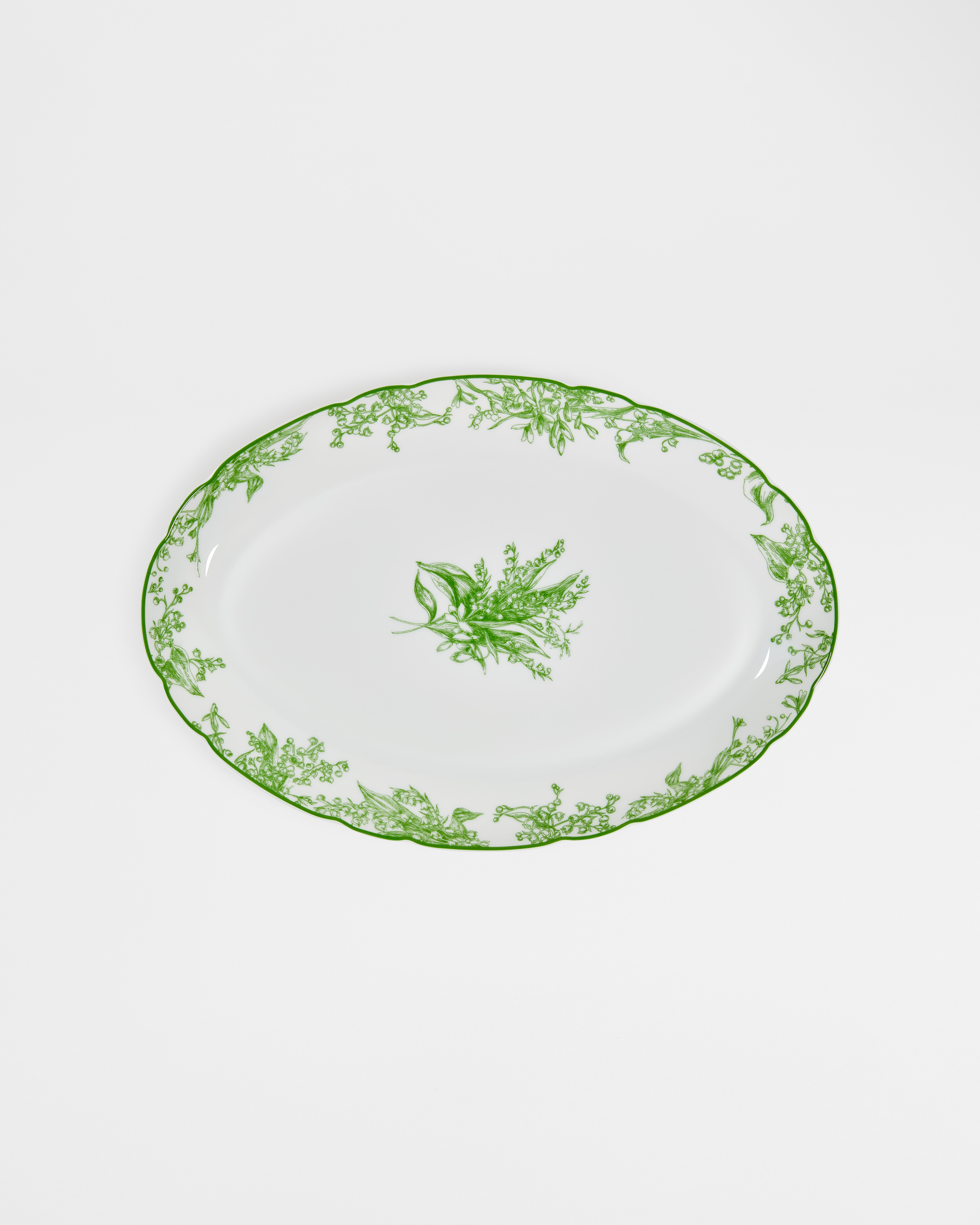 Piatto da portata ovale Lily of the Valley, verde E01