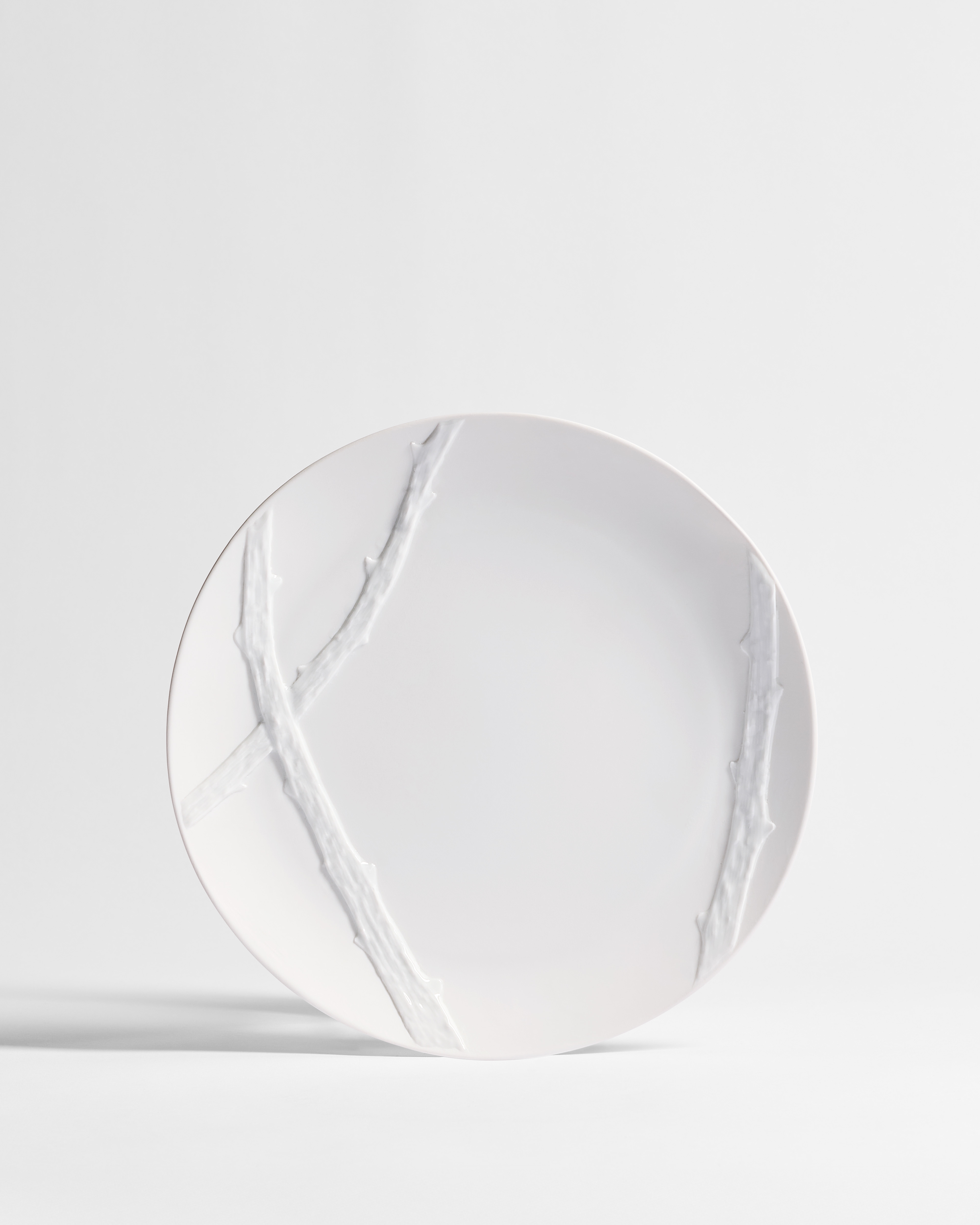 Dinner Plate White Porcelain with Bois de Rose Motif, Osanna Visconti for Dior E01