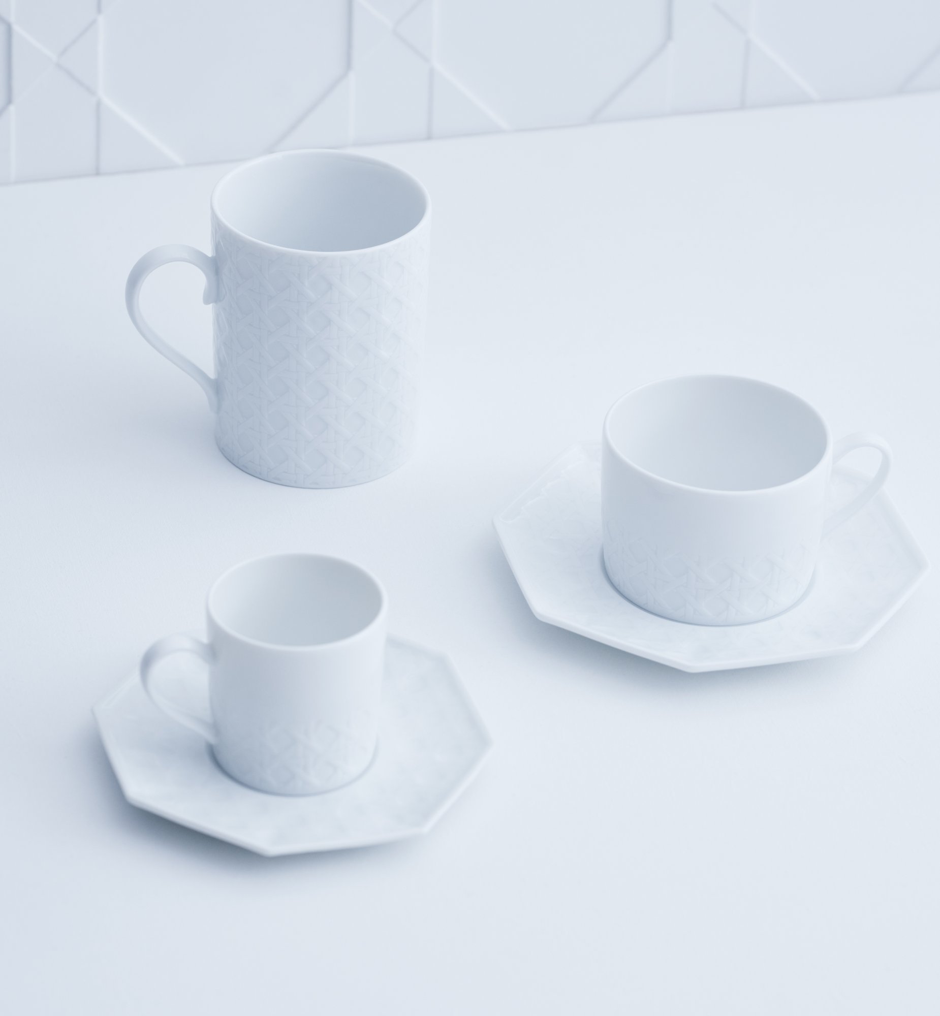 Coffee Cup Saucer White Miss Dior Cannage DIOR