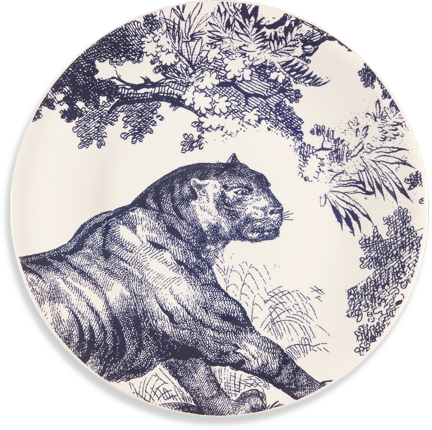 Set of Six Dinner Plates Three quarter back view