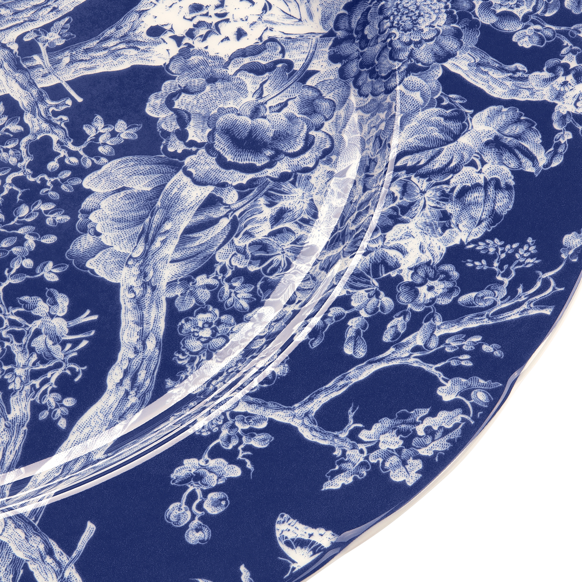 Assiette de présentation Toile de Jouy Hortensia, bleu E09