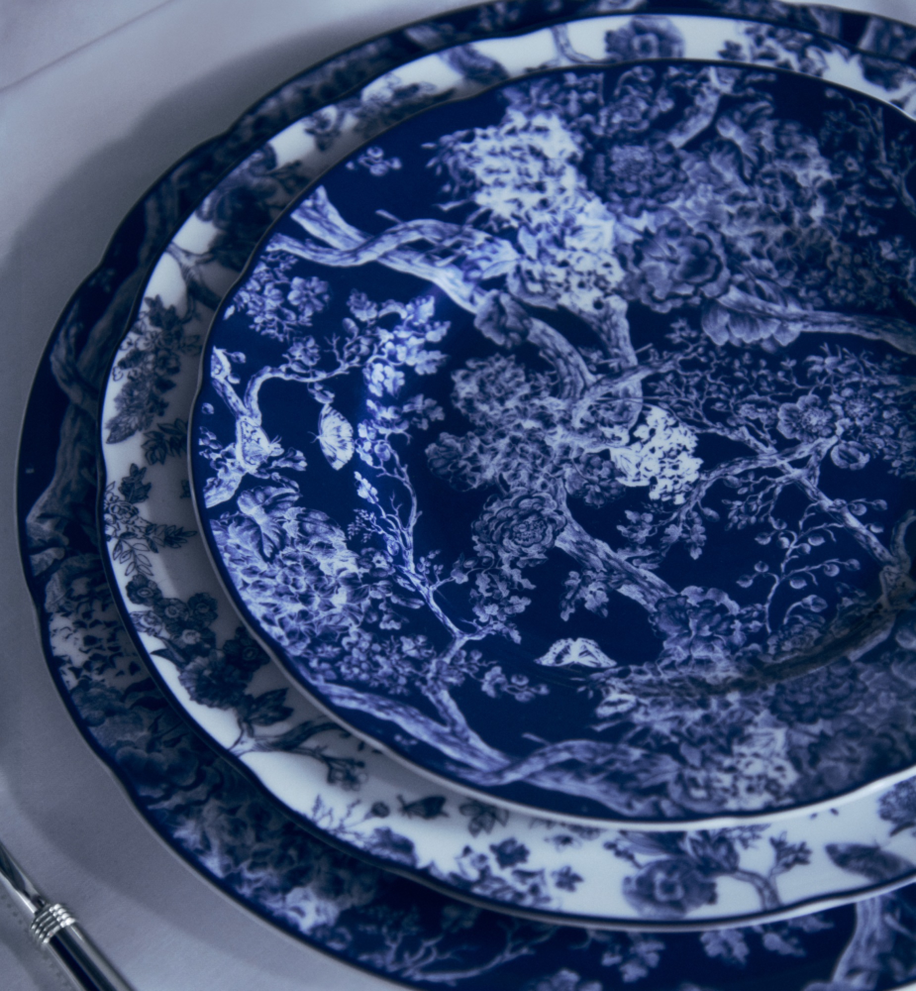 Assiette à dessert Toile de Jouy, bleu E13