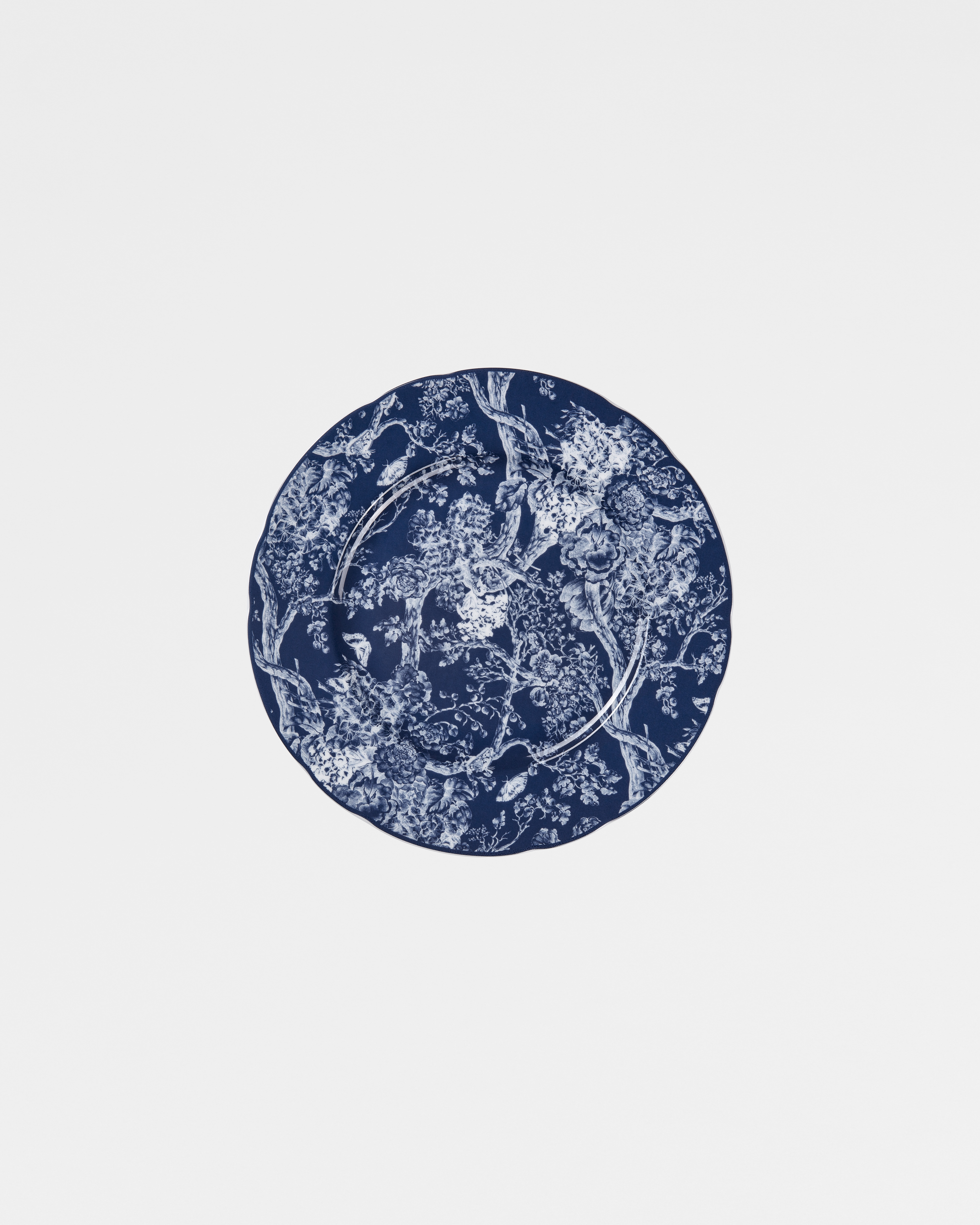 Piatto da dessert Toile de Jouy blu E01