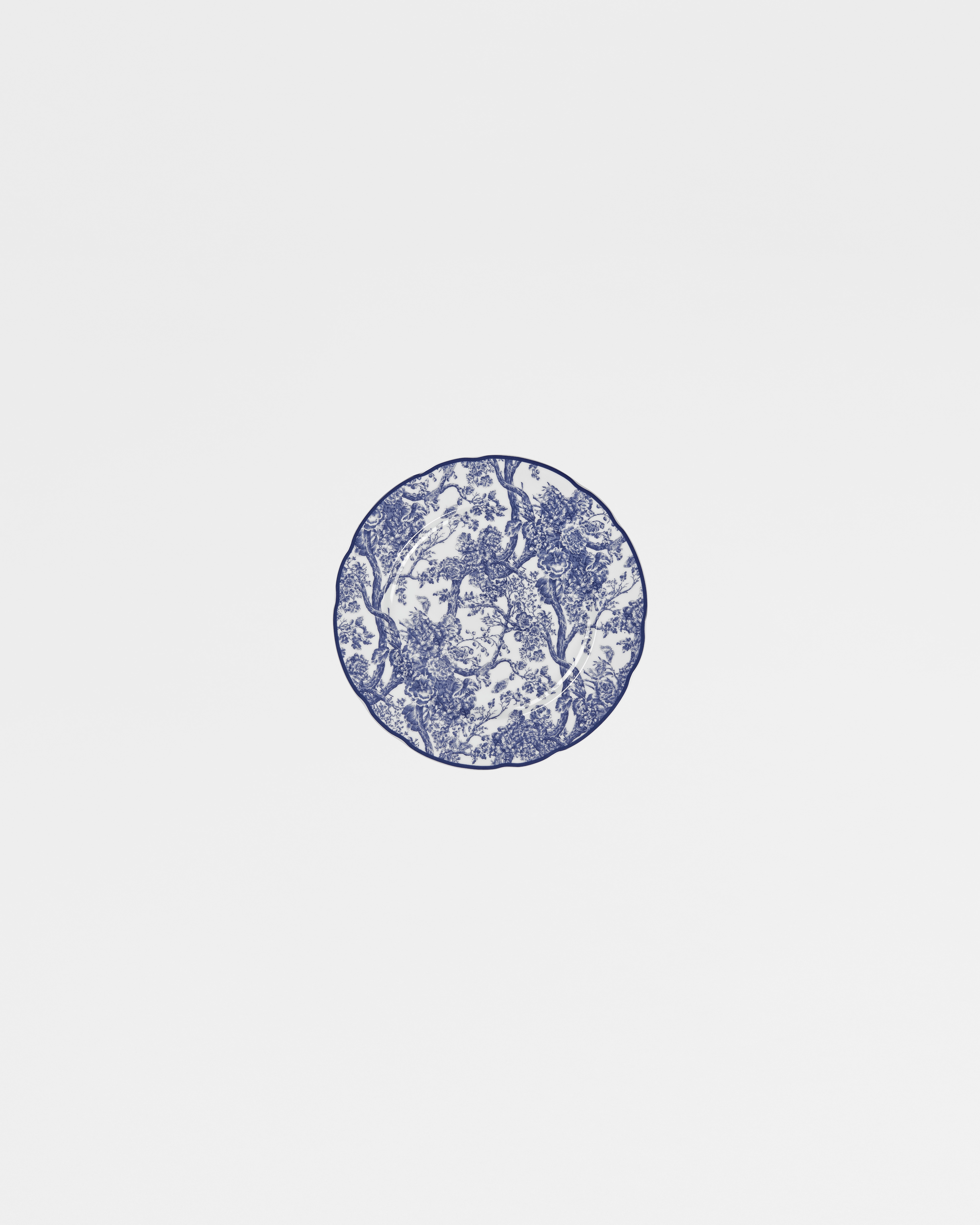 Piatto da contorno Toile de Jouy blu E01