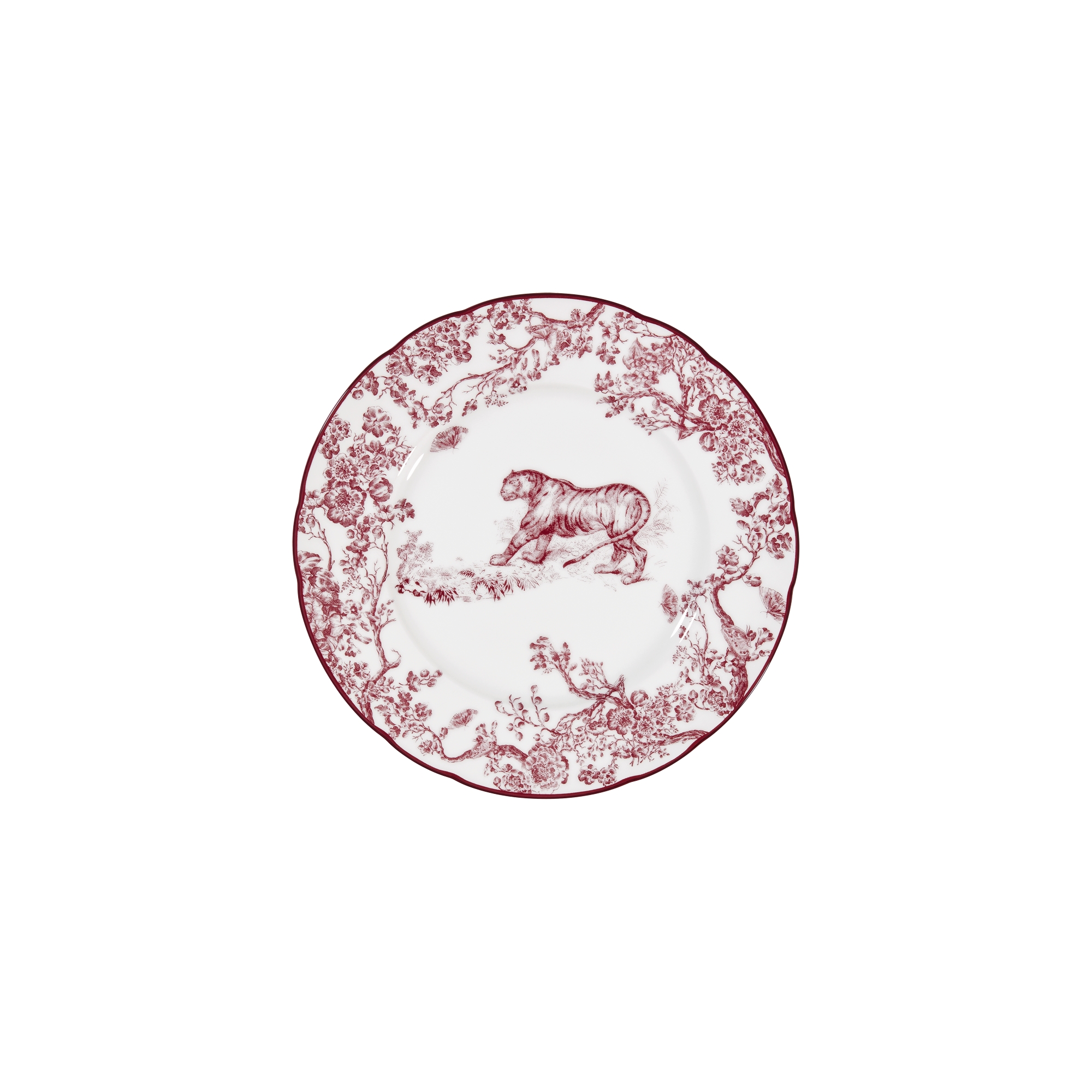  Burgundy Toile de Jouy Tiger